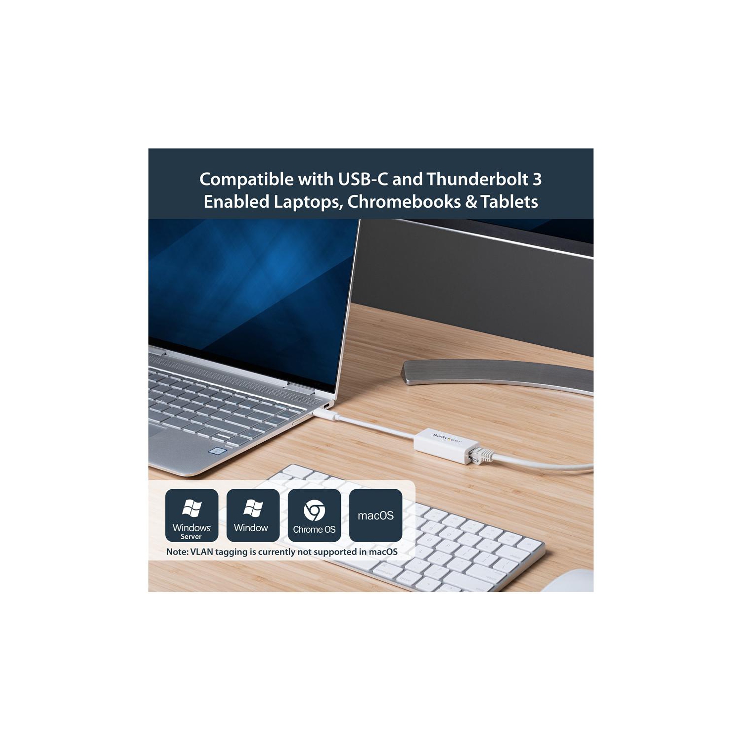 StarTech.com USB-C to Gigabit Network Adapter - White