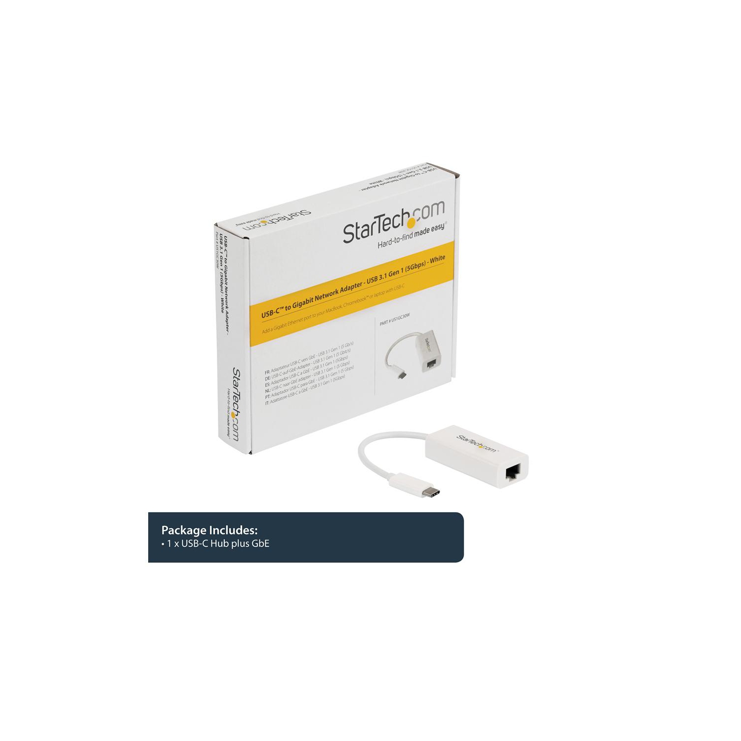StarTech.com USB-C to Gigabit Network Adapter - White