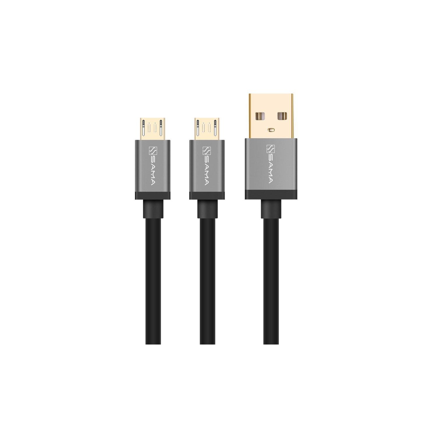 SAMA SA-40349 Cable Sync & Charge Dual Micro USB Cable ,1.5 Meter