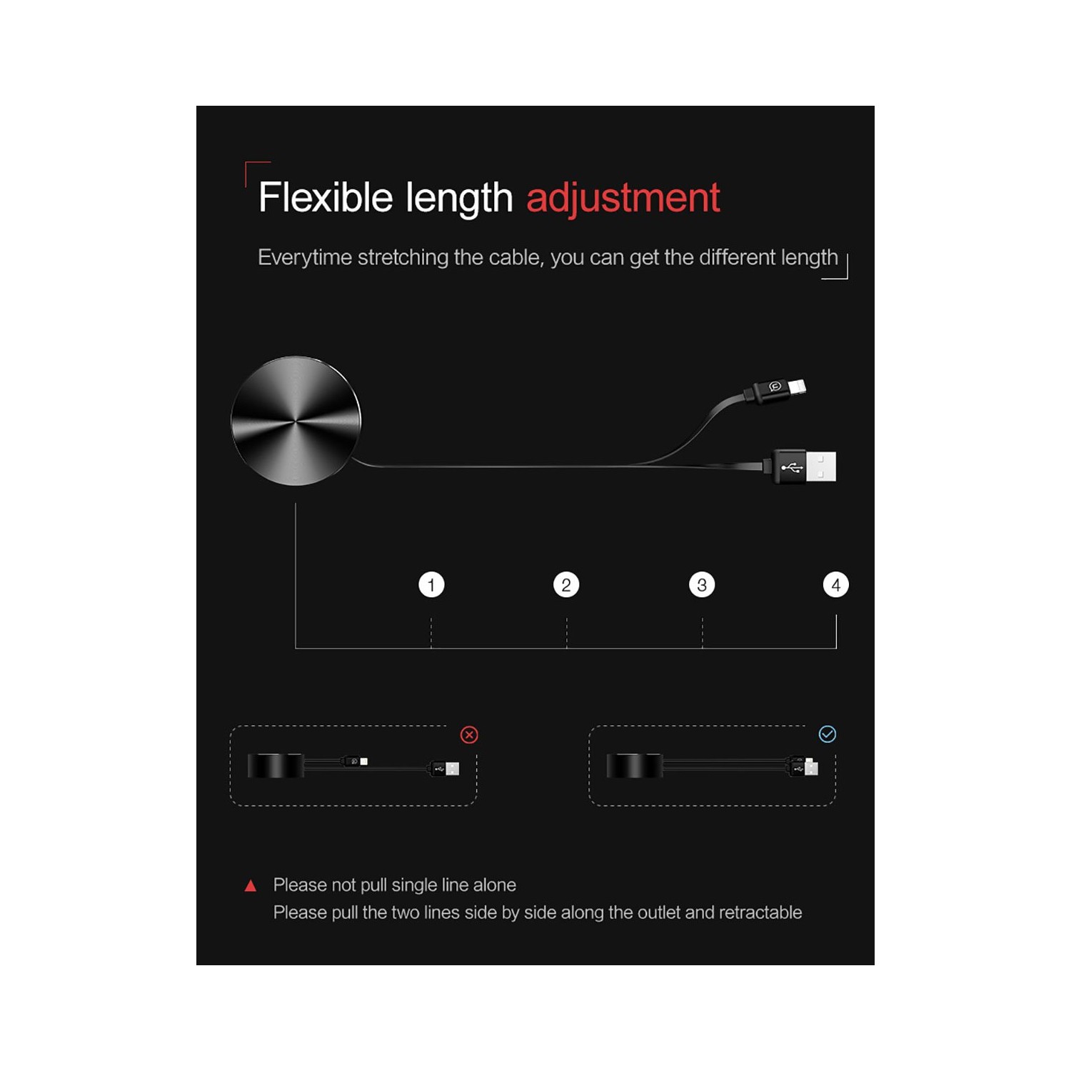 USAMS US-SJ150 iPhone storage cable U-BIN SERIES Black