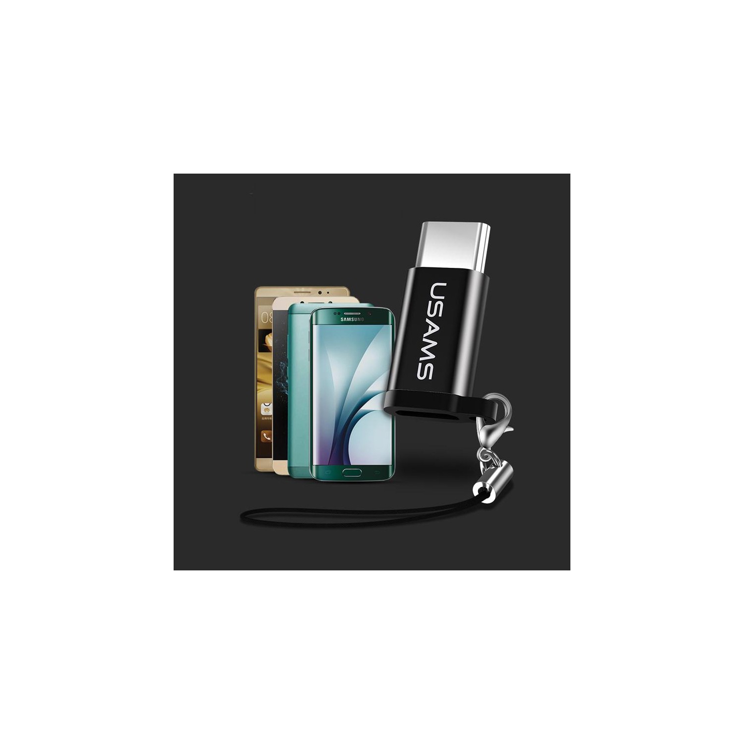 USAMS US-SJ153 Micro to Type-C Adapter Black