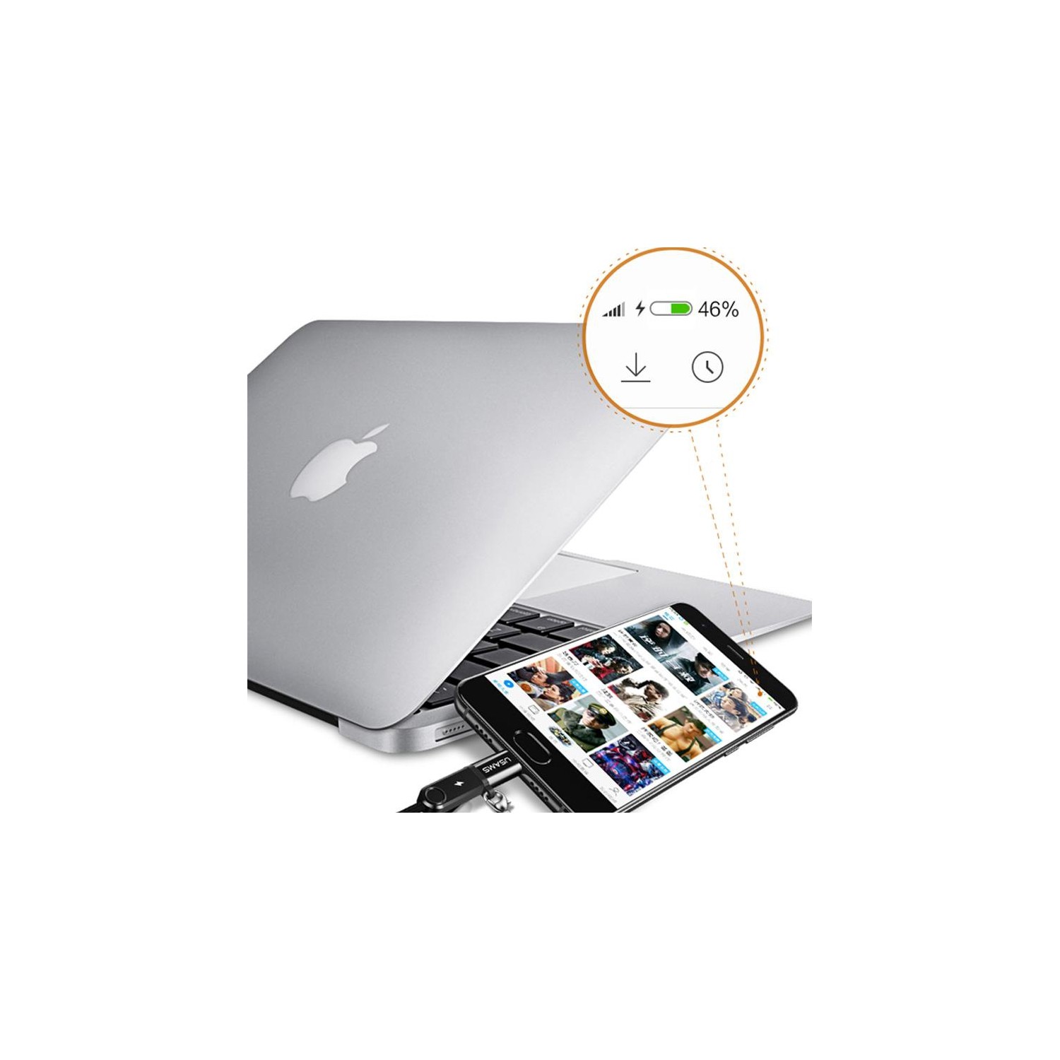 USAMS US-SJ153 Micro to Type-C Adapter Black