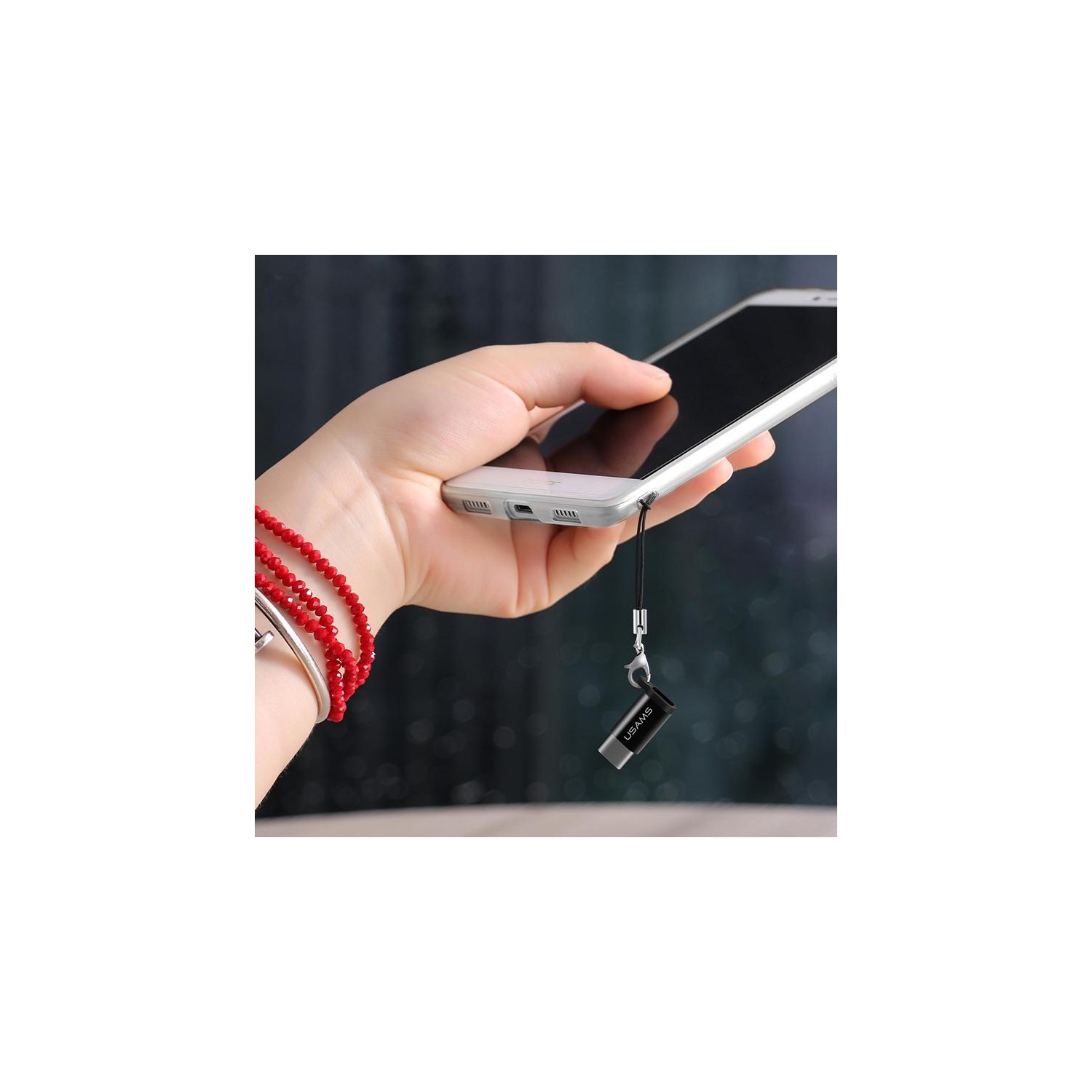 USAMS US-SJ153 Micro to Type-C Adapter Red