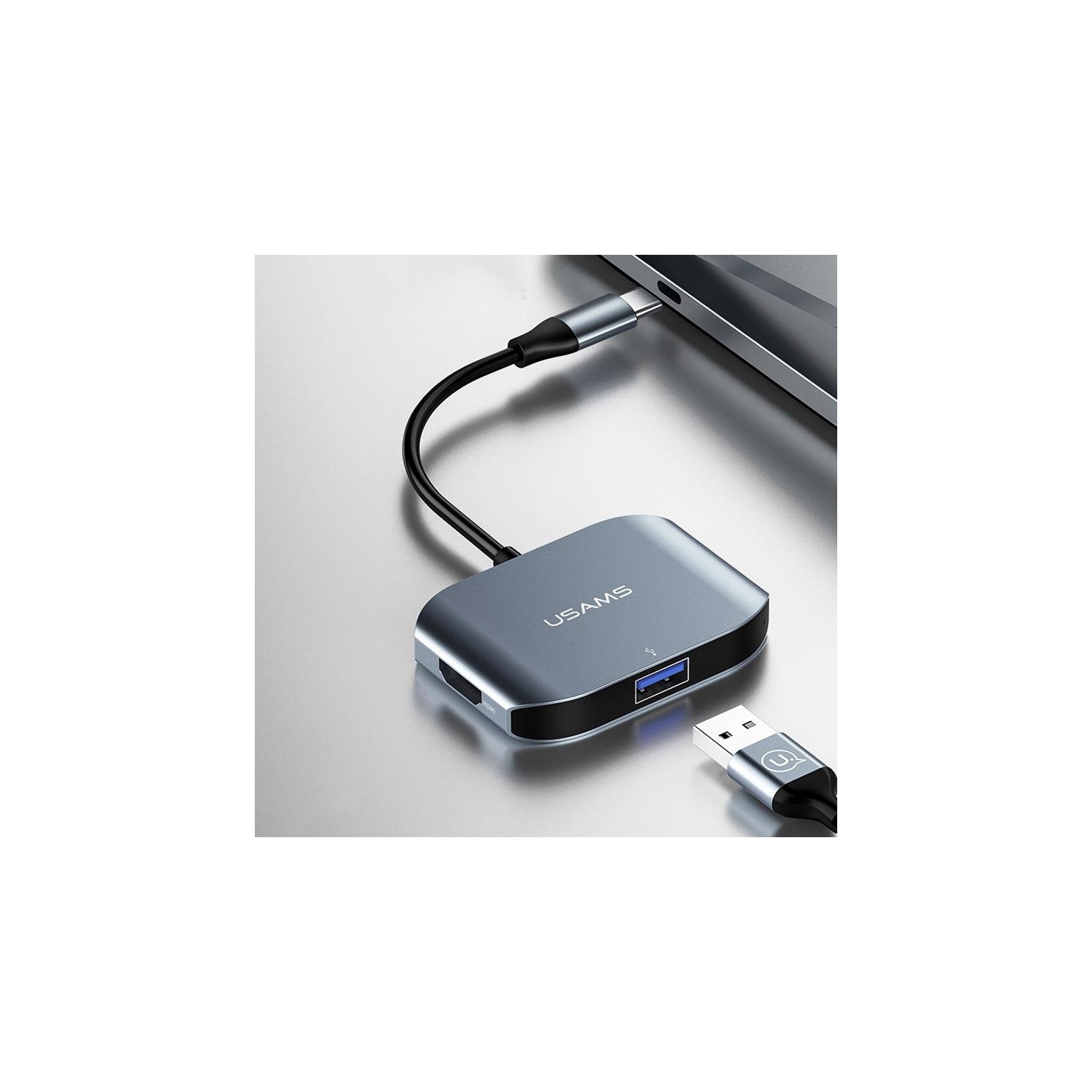 USAMS US-SJ145 Type-C to USB3.0/USB2.0/HDMI Adapter