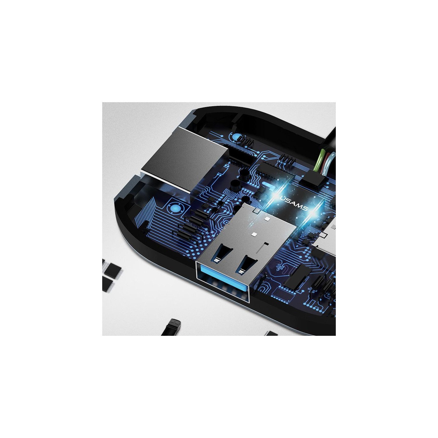 USAMS US-SJ145 Type-C to USB3.0/USB2.0/HDMI Adapter