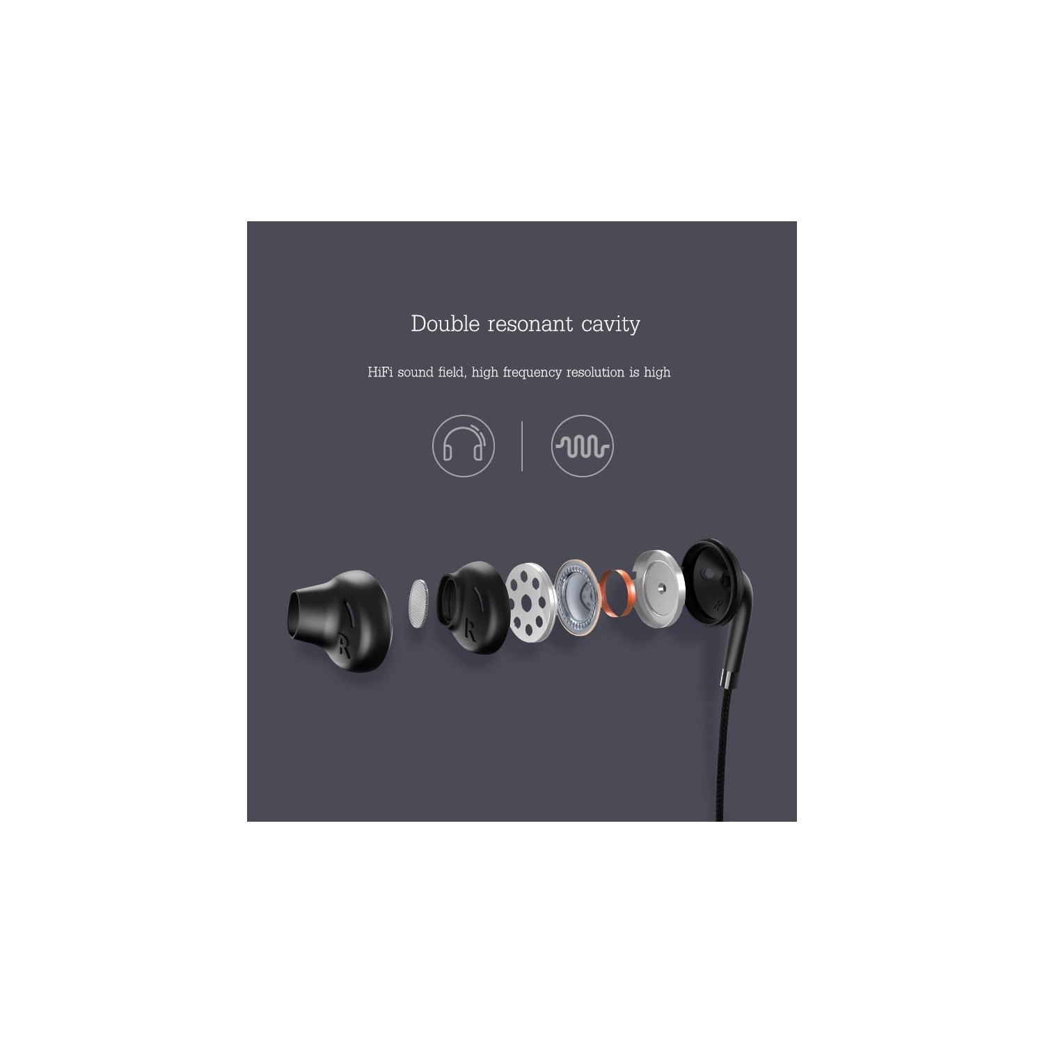 USAMS EP-14 in-ear HiFi Braided Earphone Black