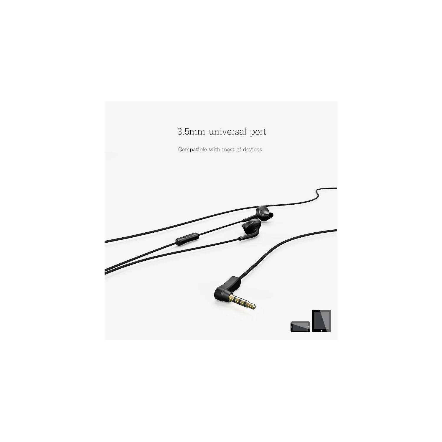 USAMS EP-14 in-ear HiFi Braided Earphone Black