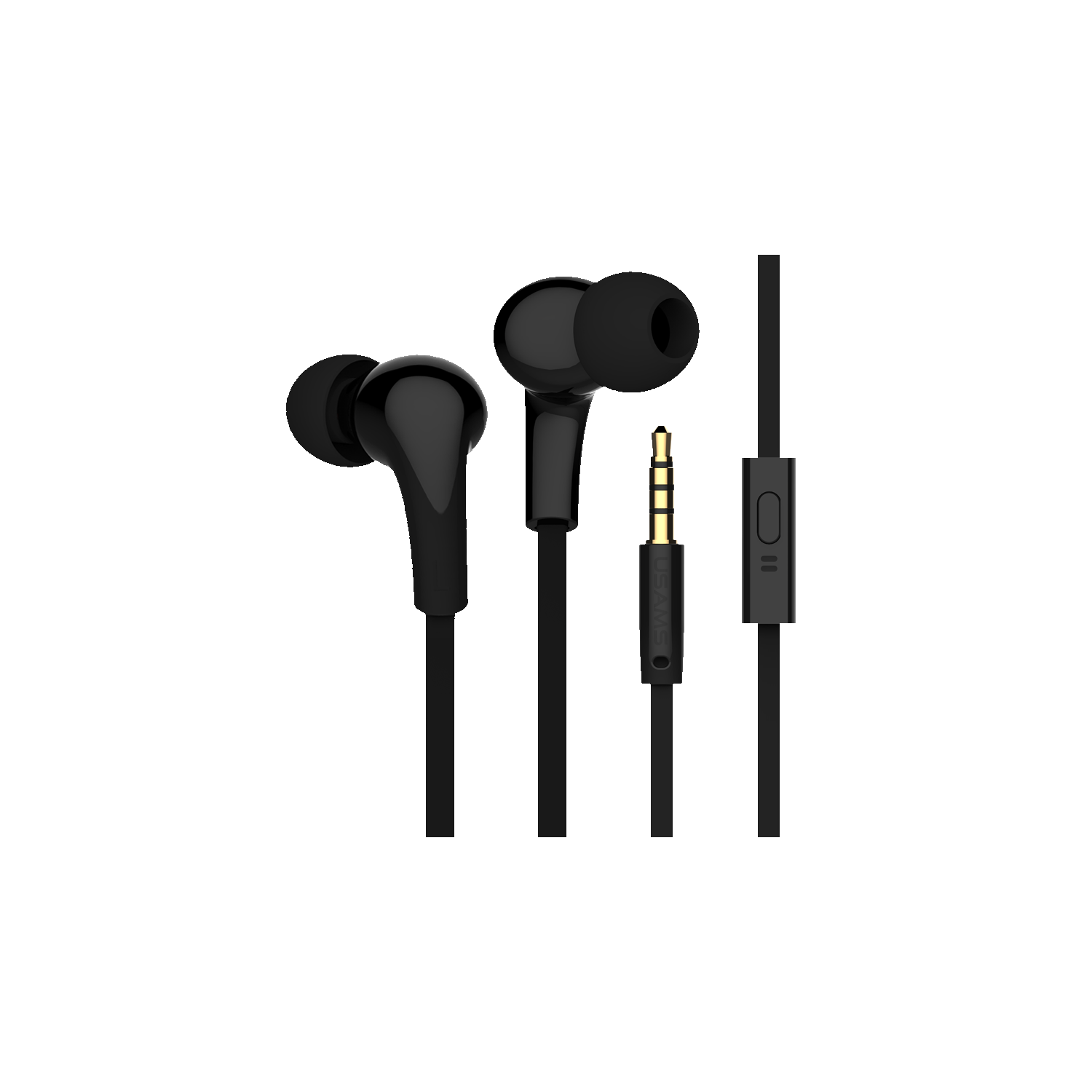 USAMS US-SJ076 in-ear Line Control Earphone Leo Series Black