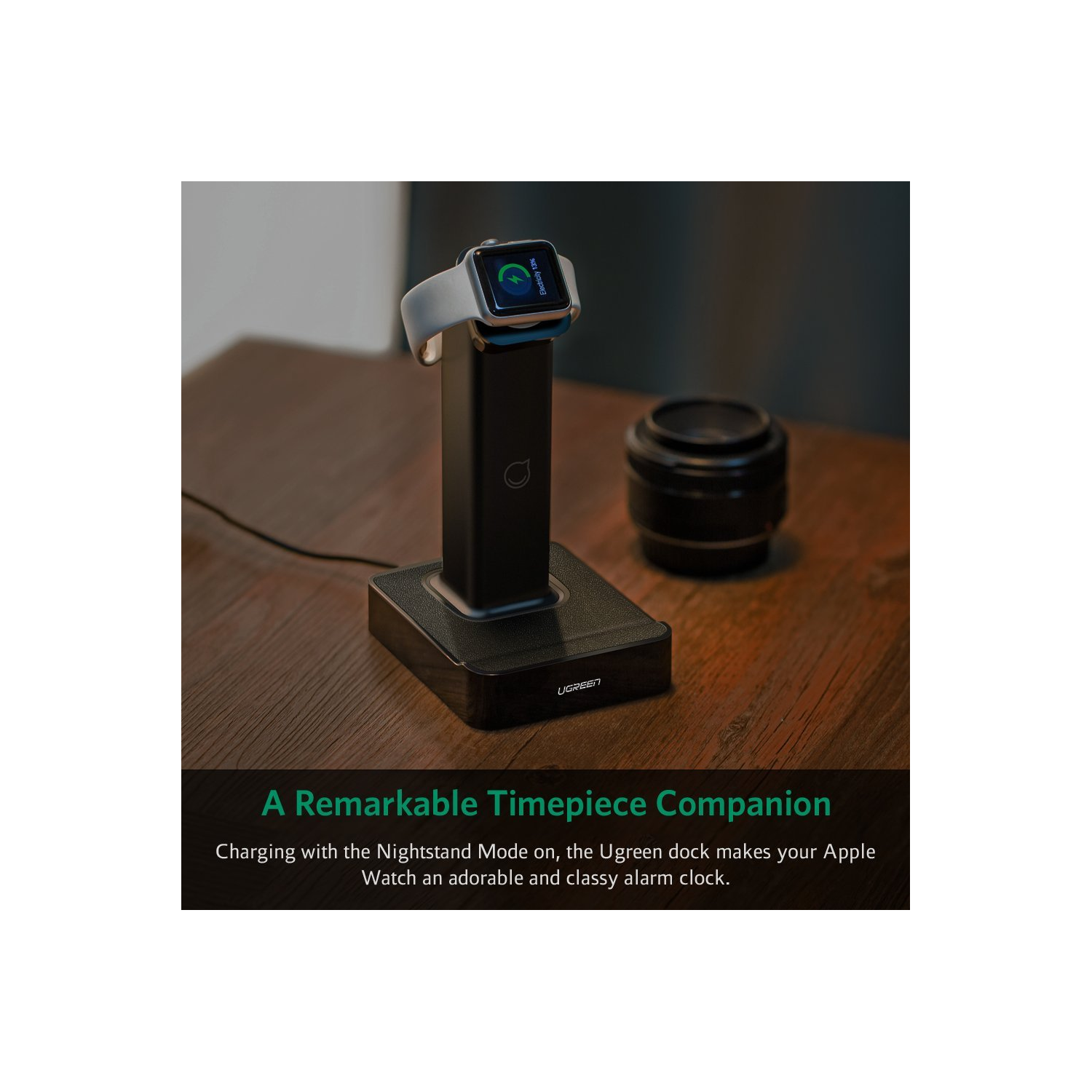 Station de recharge magnétique noire d’UGREEN pour Apple Watch