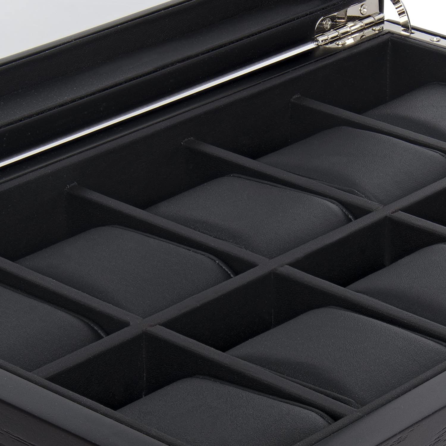 Boîte de rangement en bois noir de qualité supérieure pour montres avec tiroir range-tout …