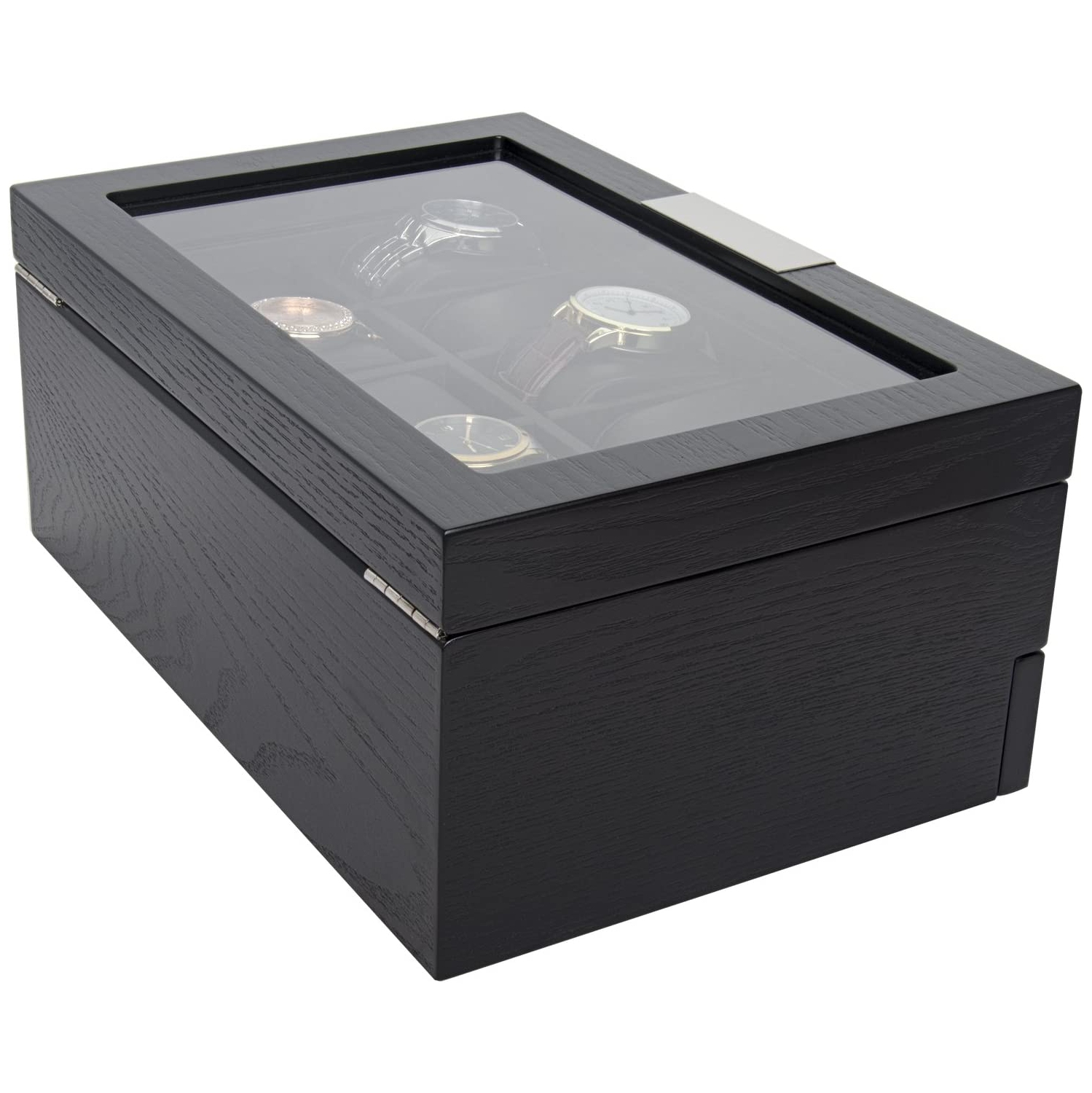 Boîte de rangement en bois noir de qualité supérieure pour montres avec tiroir range-tout …