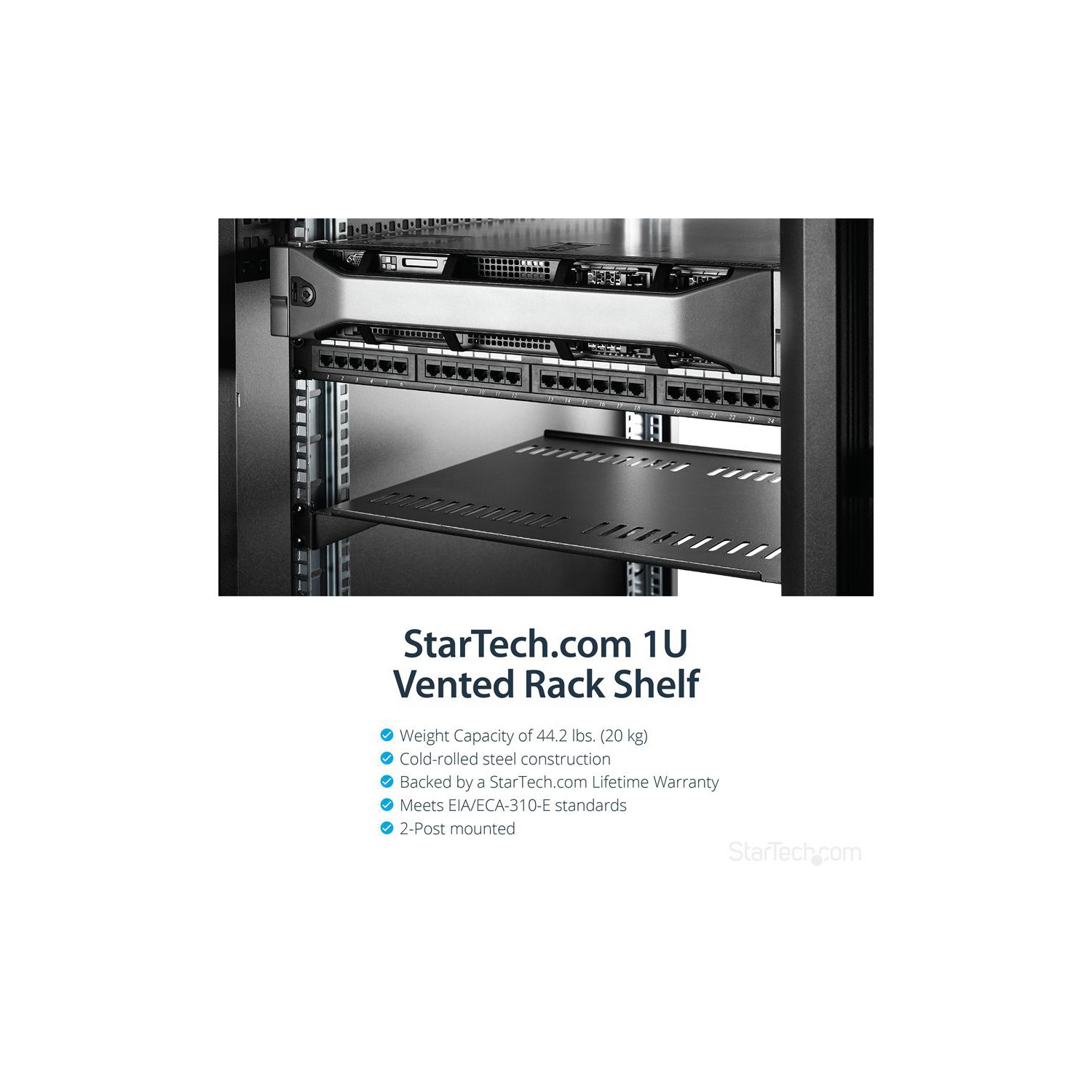 Startech 1-Pack Vented 1U Rack Shelf