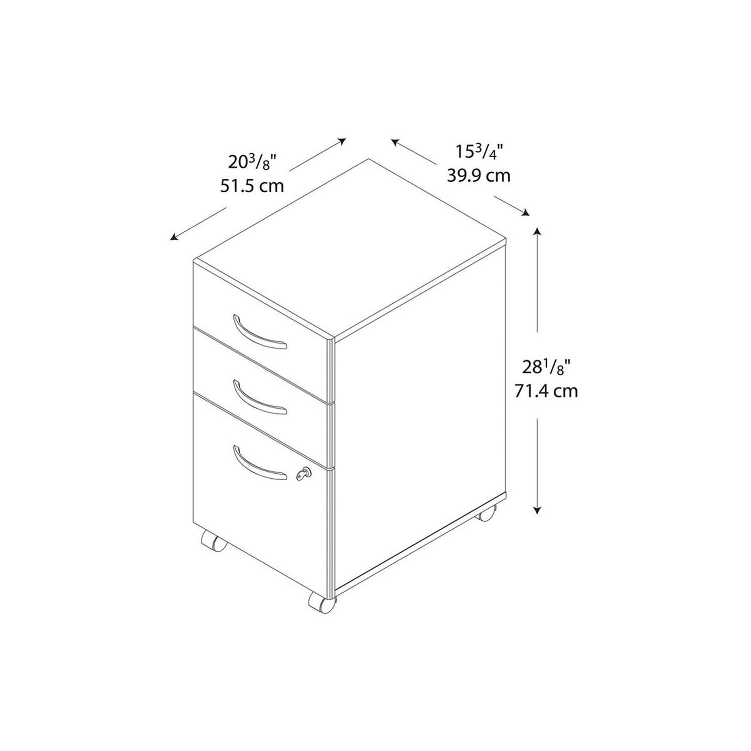 Series C 3 Drawer Mobile File Cabinet in Hansen Cherry - Engineered Wood