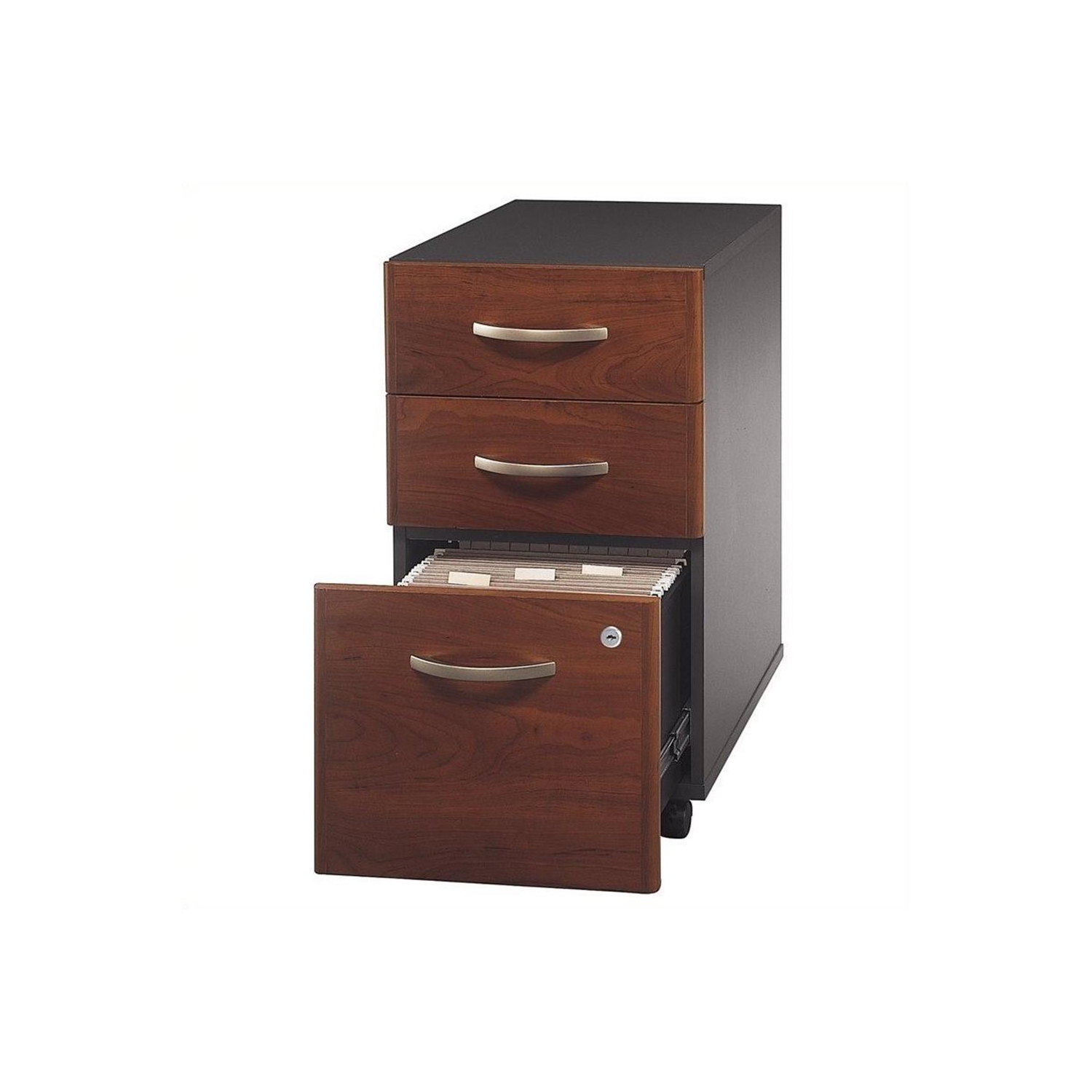 Series C 3 Drawer Mobile File Cabinet in Hansen Cherry - Engineered Wood