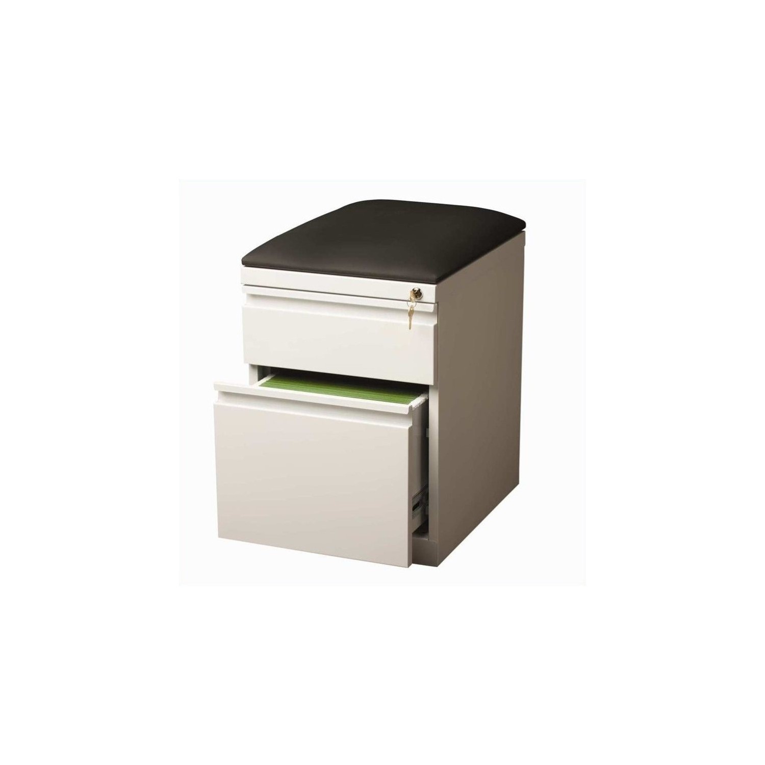 Hirsh Industries – Classeur mobile à siège, blanc