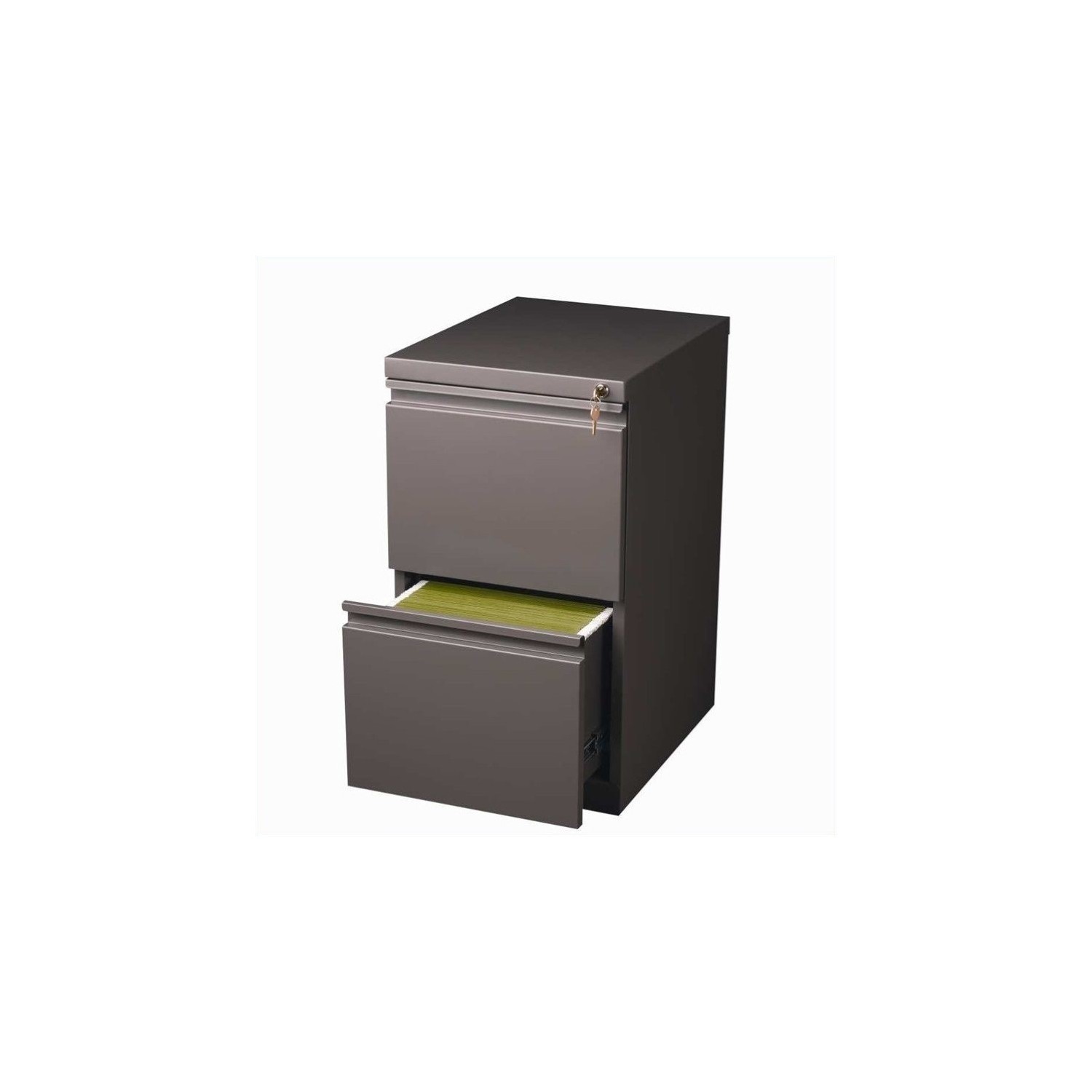Hirsh Industries 2 Drawer Mobile File Cabinet in Med Tone