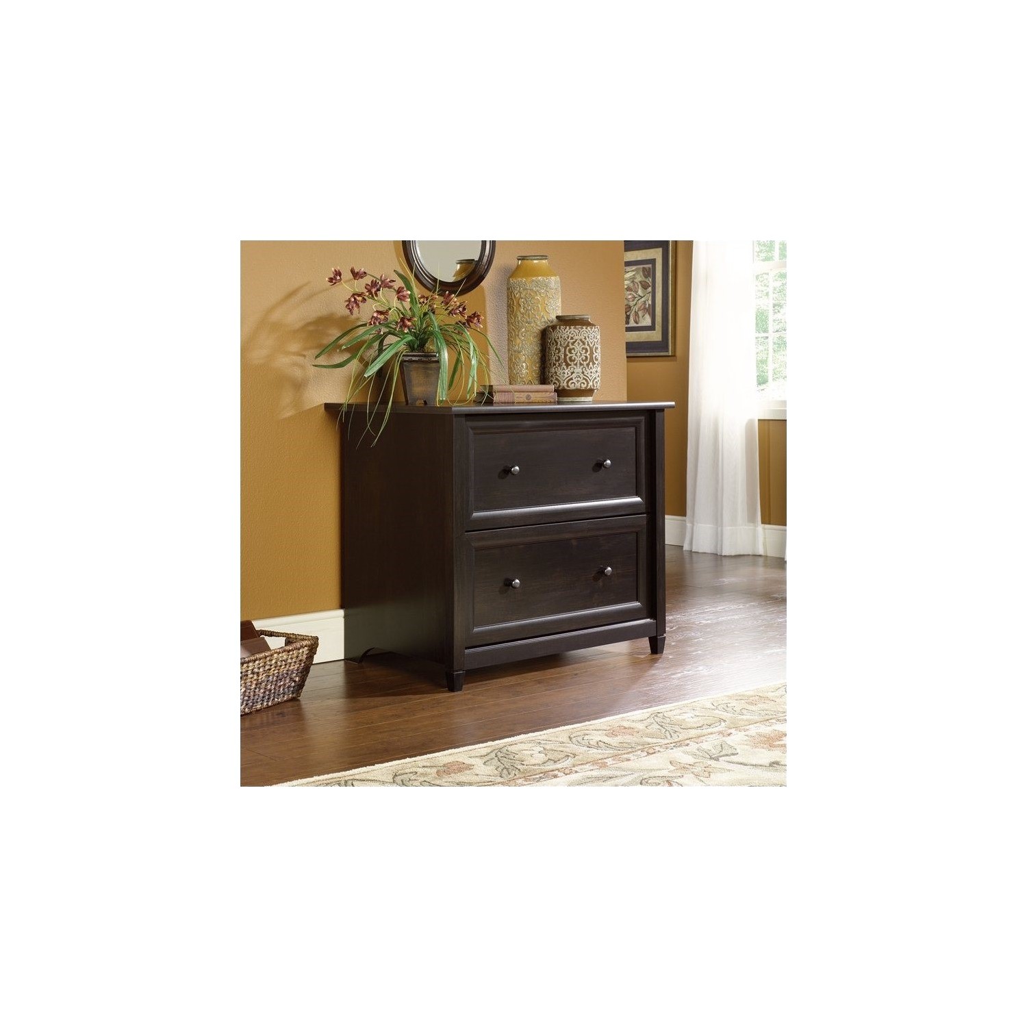 Sauder Edge Water 2 Drawer File Cabinet in Black