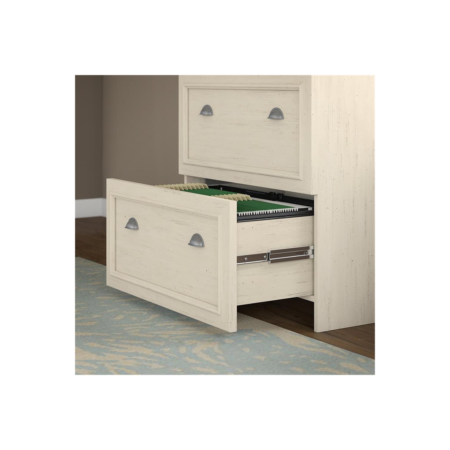 Fairview 2 Drawer Lateral File Cabinet in Antique White - Engineered Wood