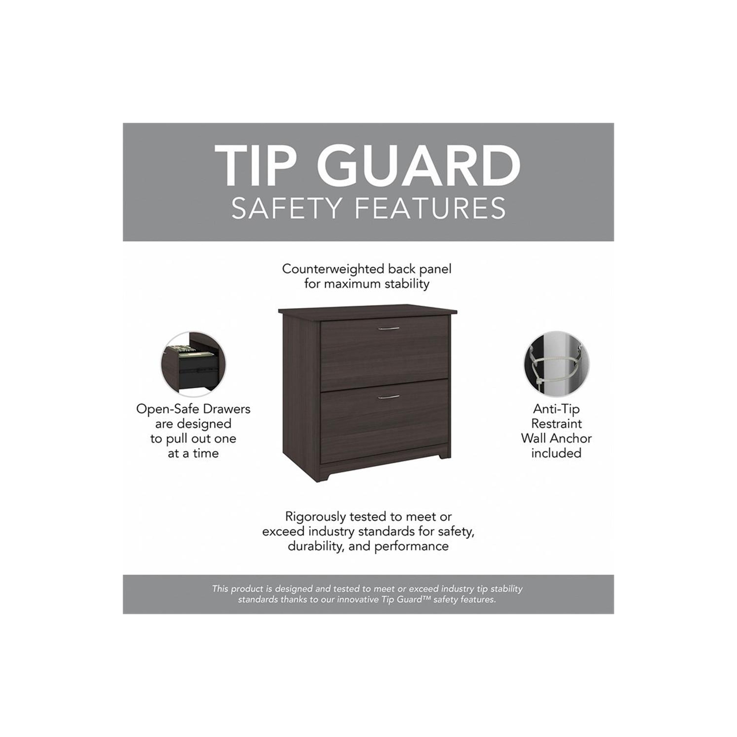 Cabot 2 Drawer Lateral File Cabinet in Heather Gray - Engineered Wood