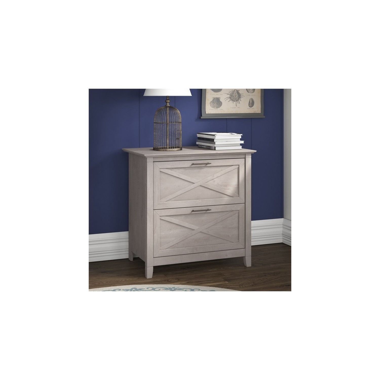 Bush Key West Lateral File Cabinet in Washed Gray
