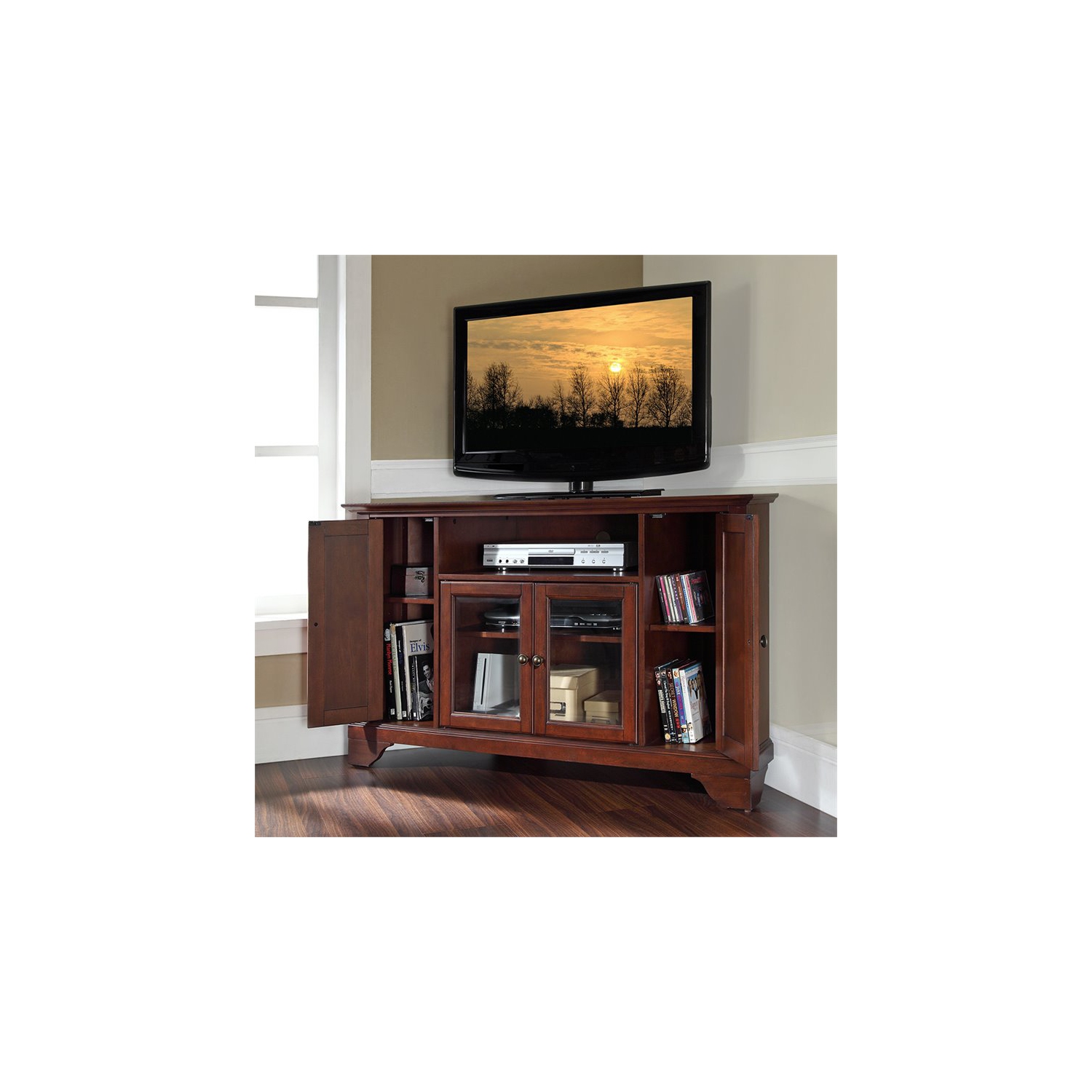Crosley – Meuble en coin Lafayette pour téléviseur de 48 po, acajou
