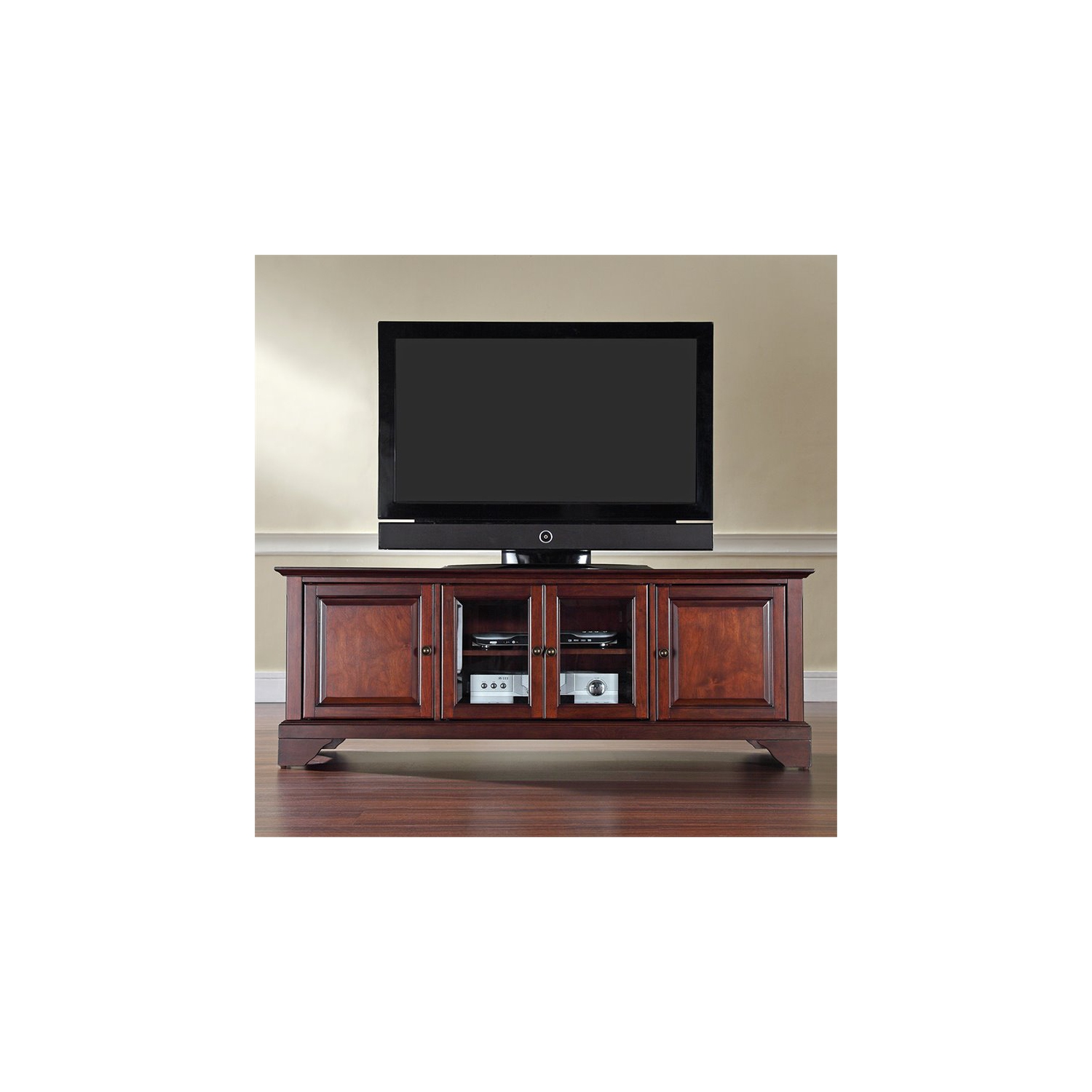 Crosley LaFayette 60" Low Profile TV Stand in Mahogany