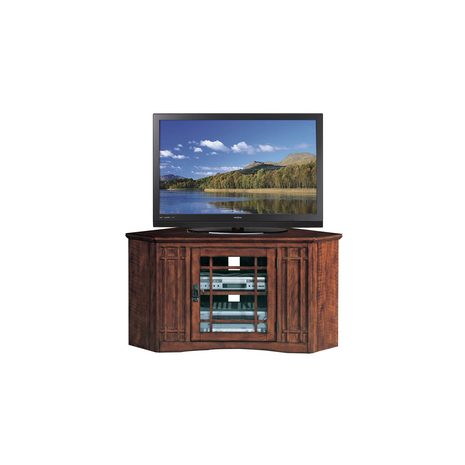 Leick Furniture Mission 46" Corner TV Stand in an Oak Finish