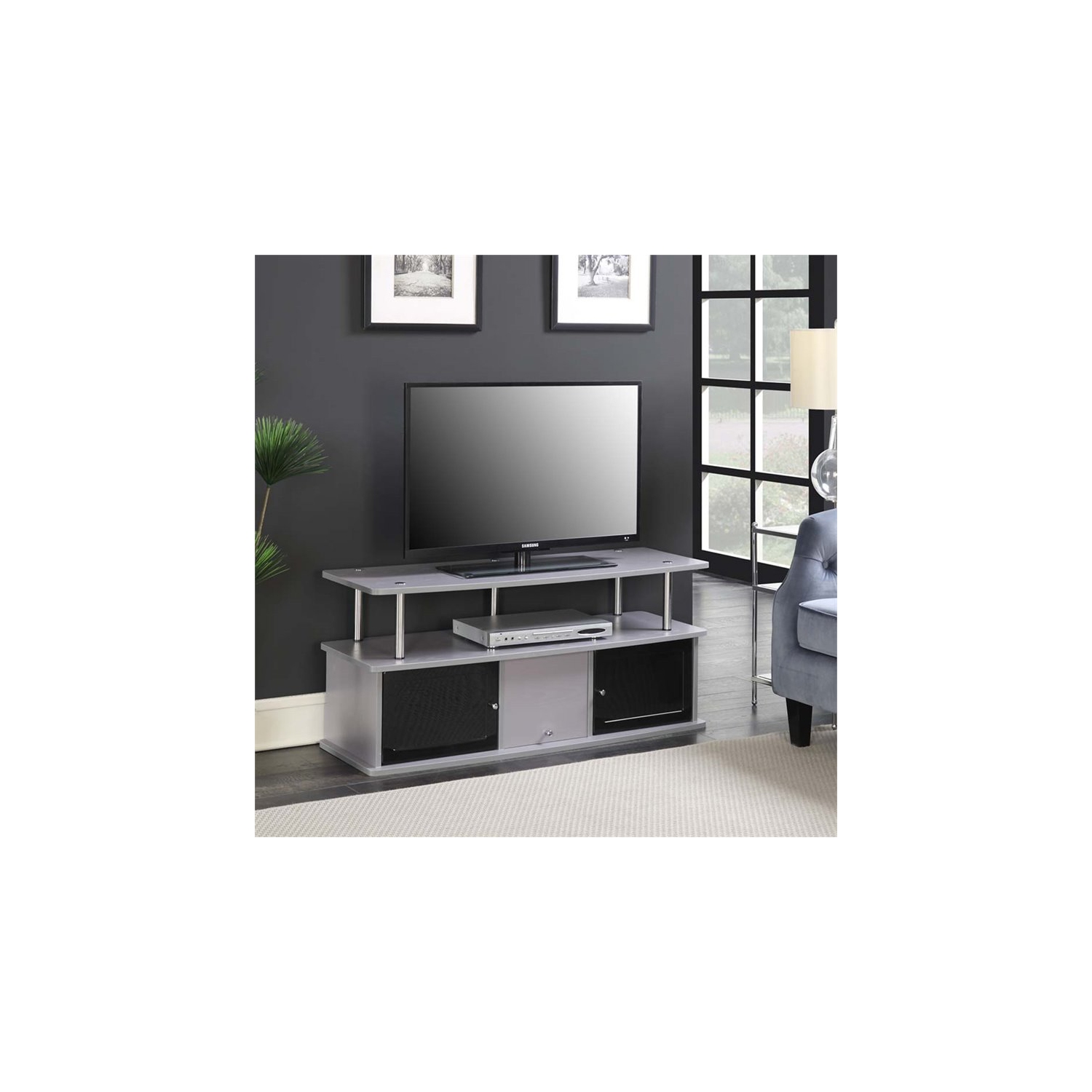 Convenience Concepts Designs2Go 50" TV Stand in Gray Wood Finish
