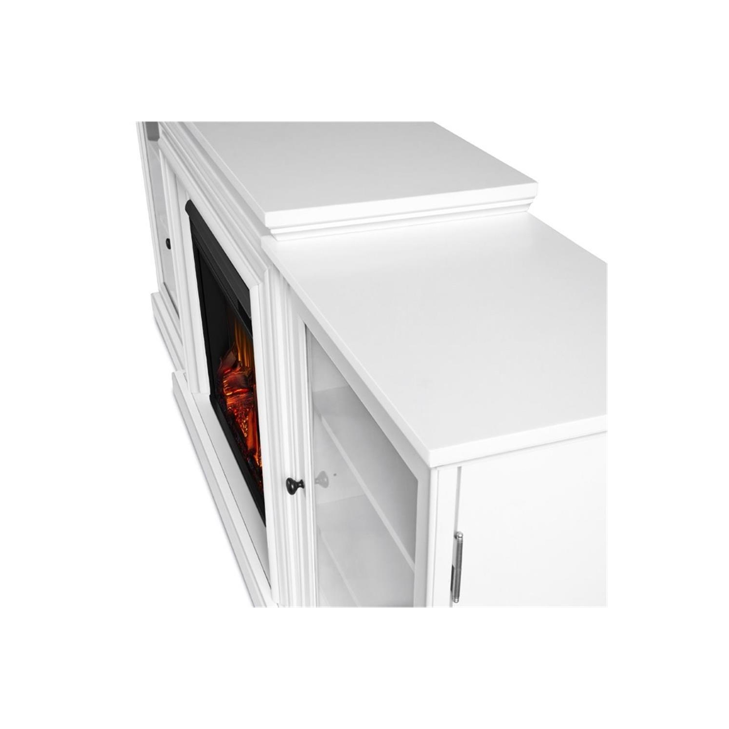 Meuble pour téléviseur de 72&nbsp;po avec foyer électrique Frederick de Real Flame - Blanc