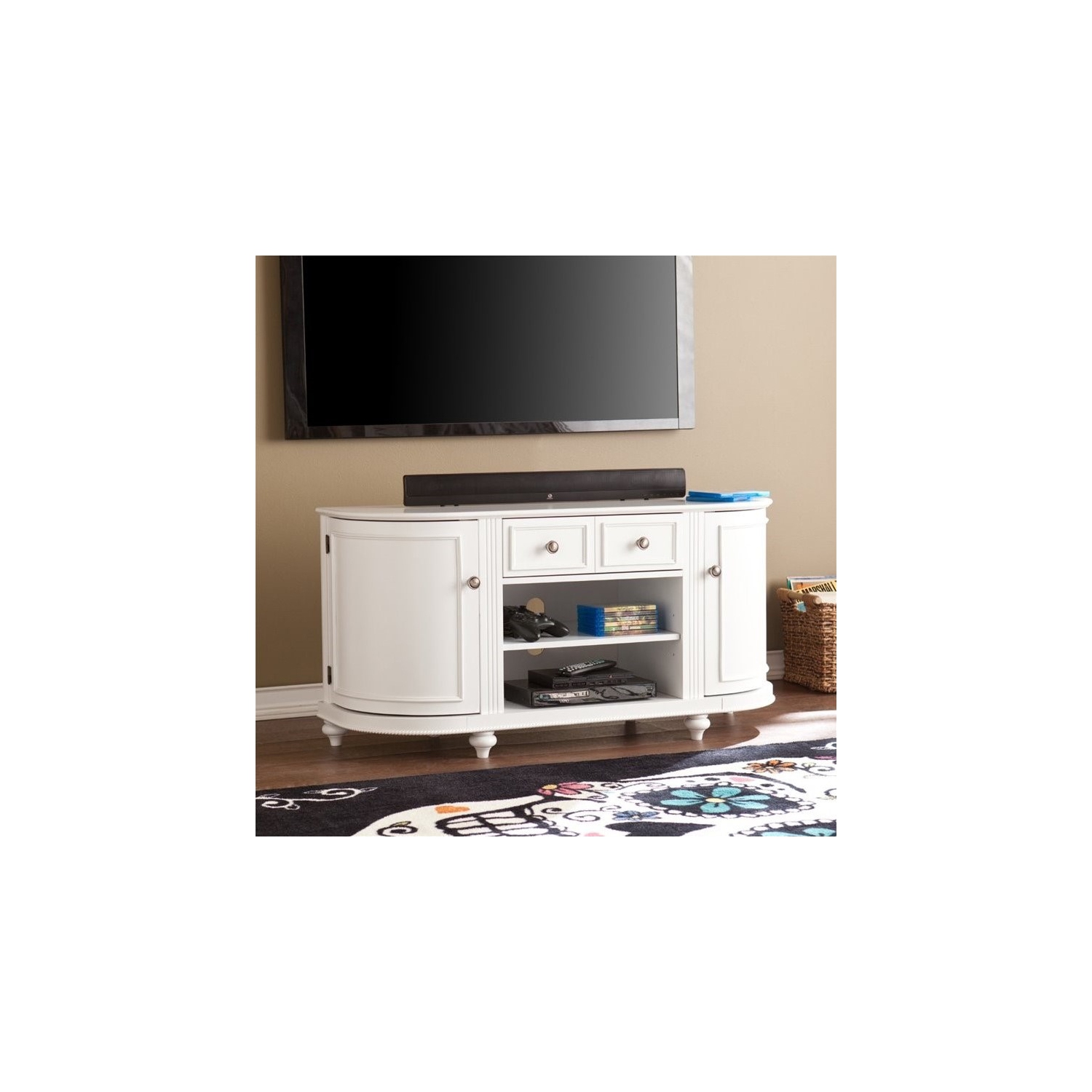 SEI Furniture Dandridge 48.5" TV Stand in White