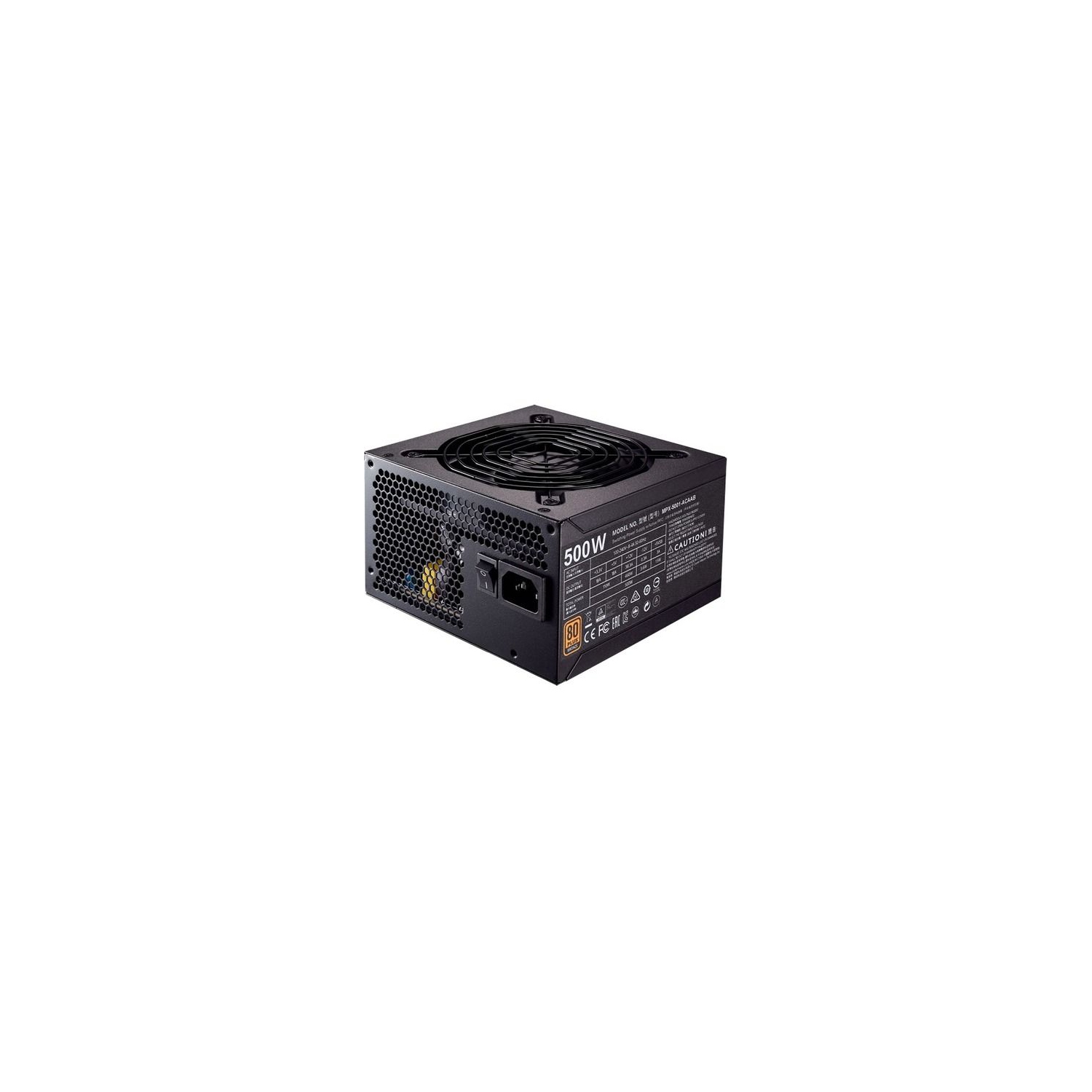 Cooler Master Silent MWE 500 Watt 80 Plus Bronze Certified Power Supply with Sleeved Cables