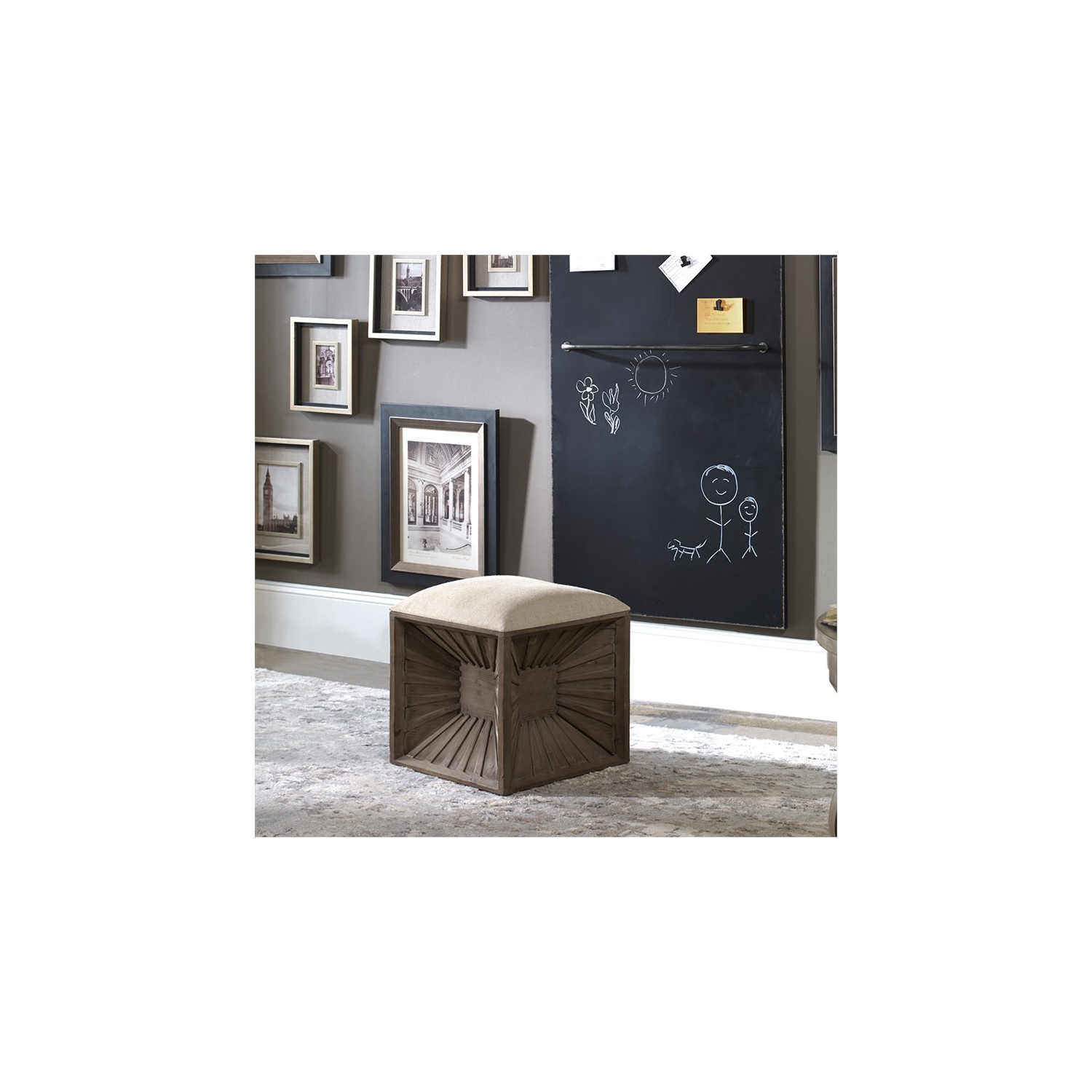 Uttermost Jia Wooden Ottoman