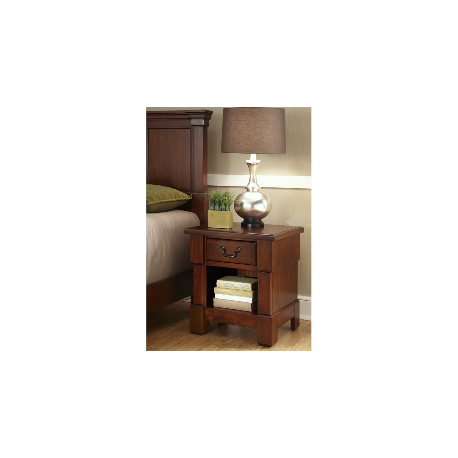 Homestyles Aspen Wood Nightstand in Brown