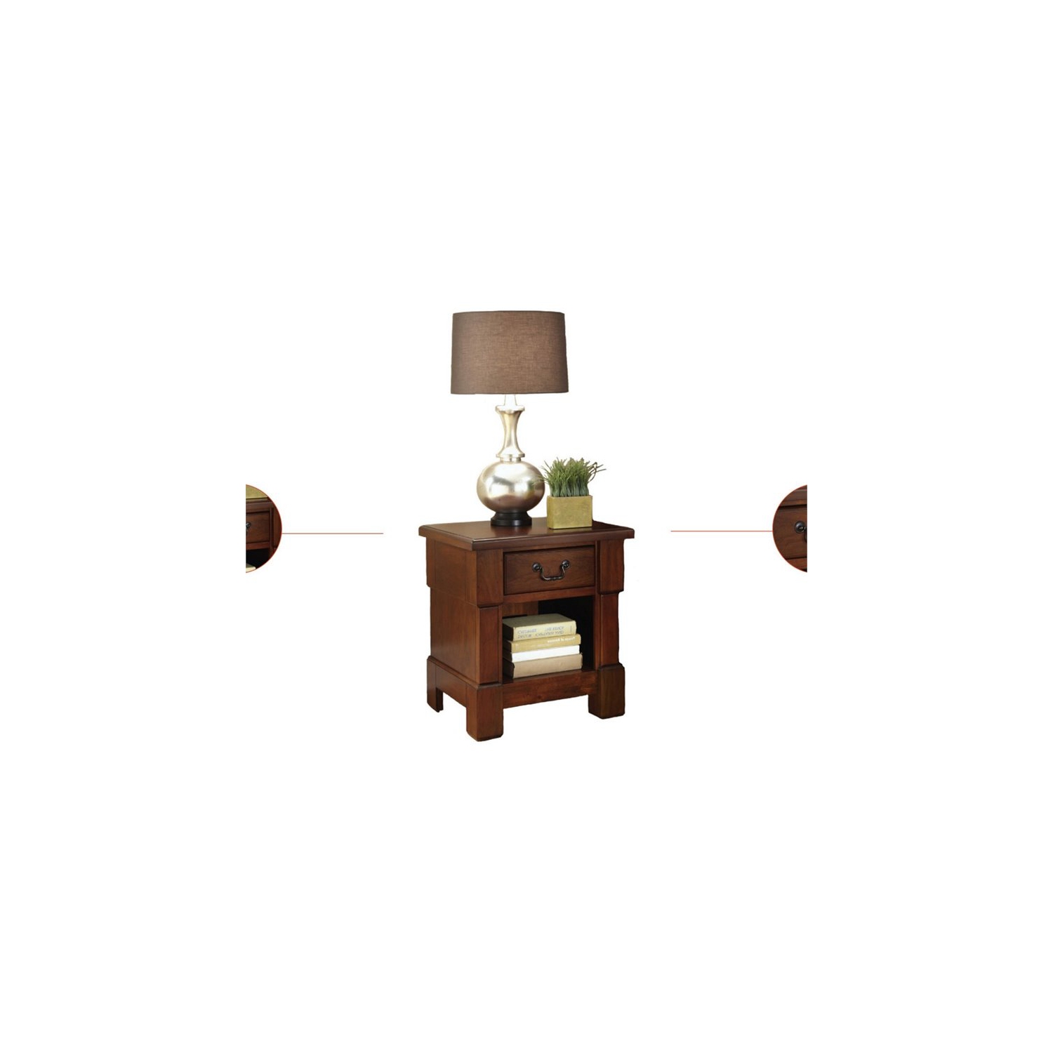 Homestyles Aspen Wood Nightstand in Brown