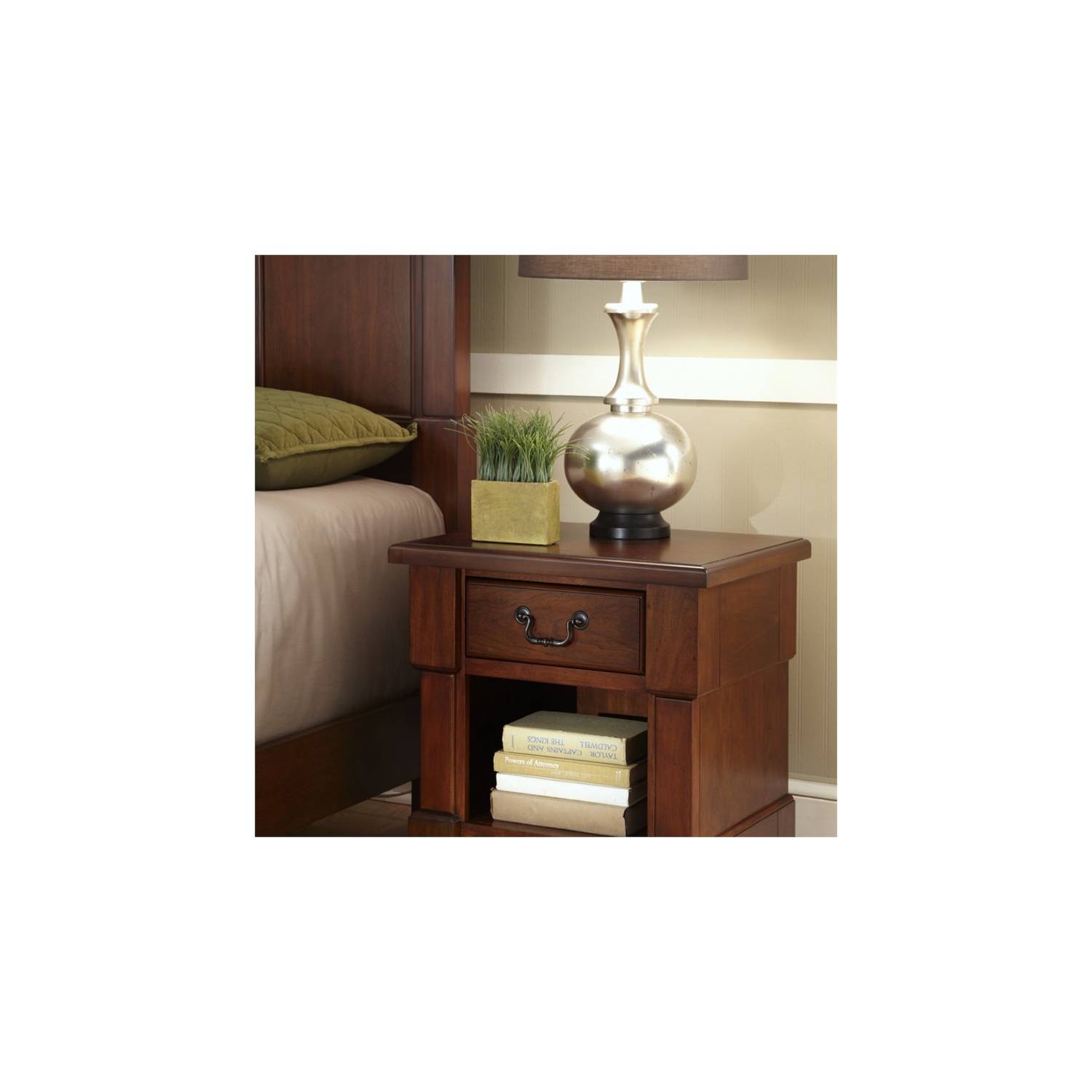 Homestyles Aspen Wood Nightstand in Brown