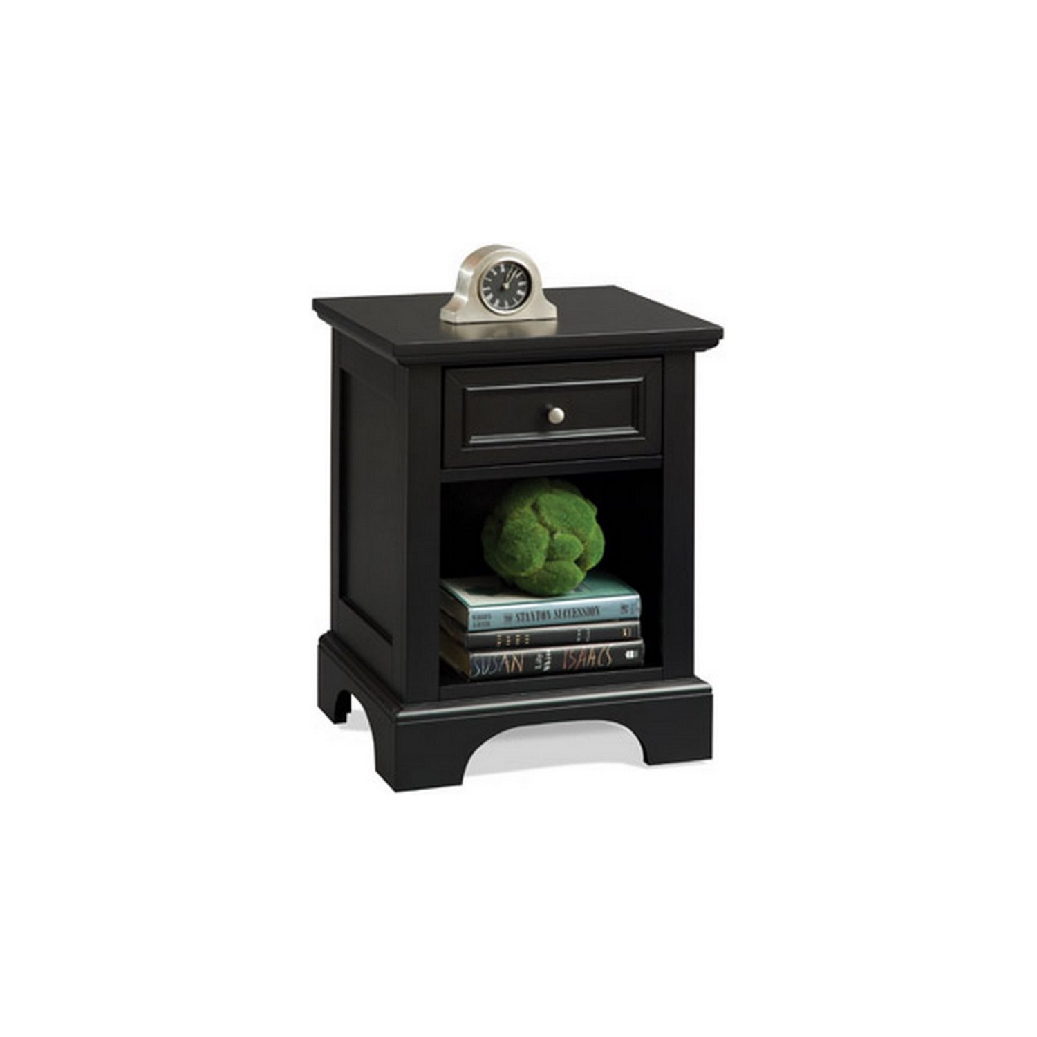 Homestyles Bedford Wood Nightstand in Black