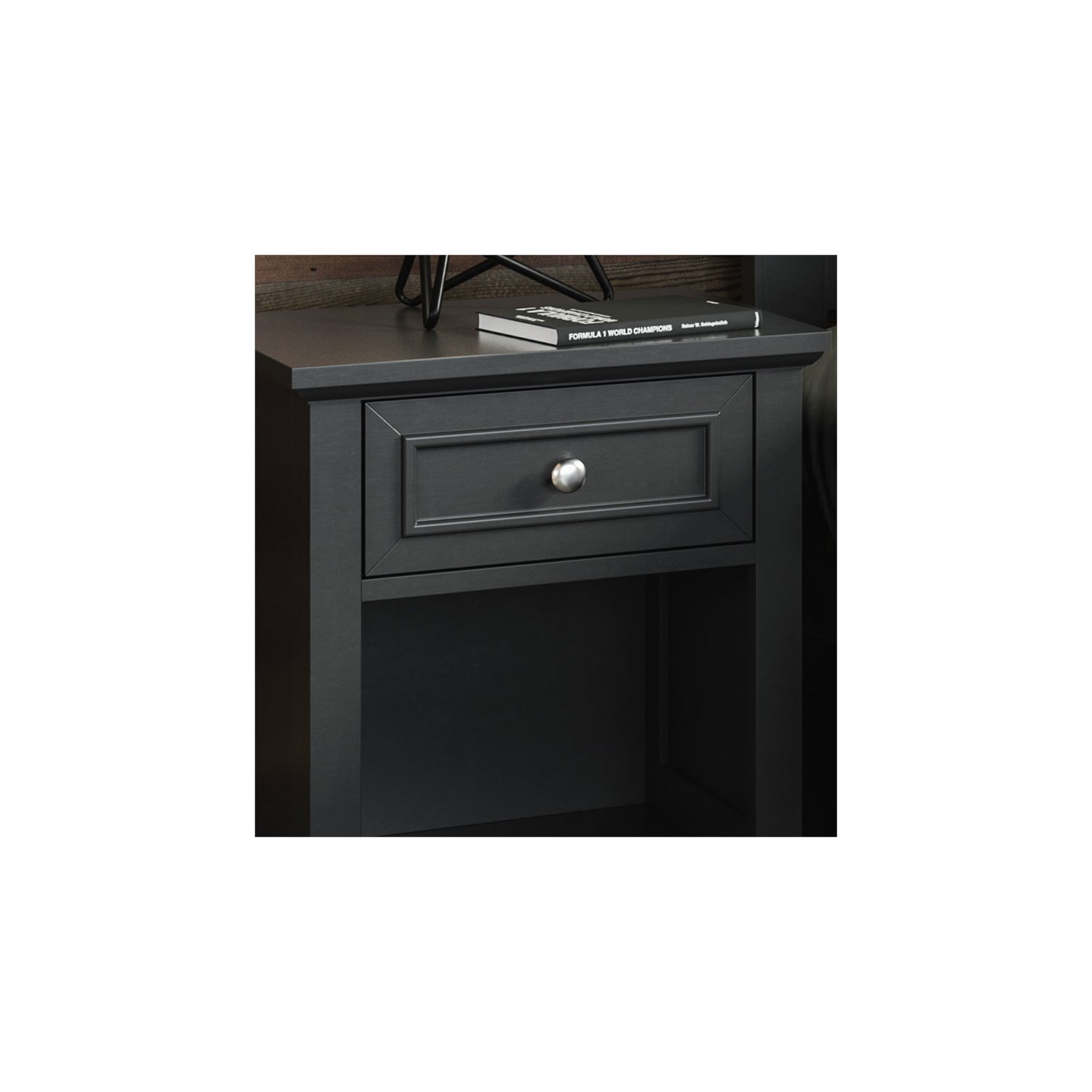Homestyles Bedford Wood Nightstand in Black