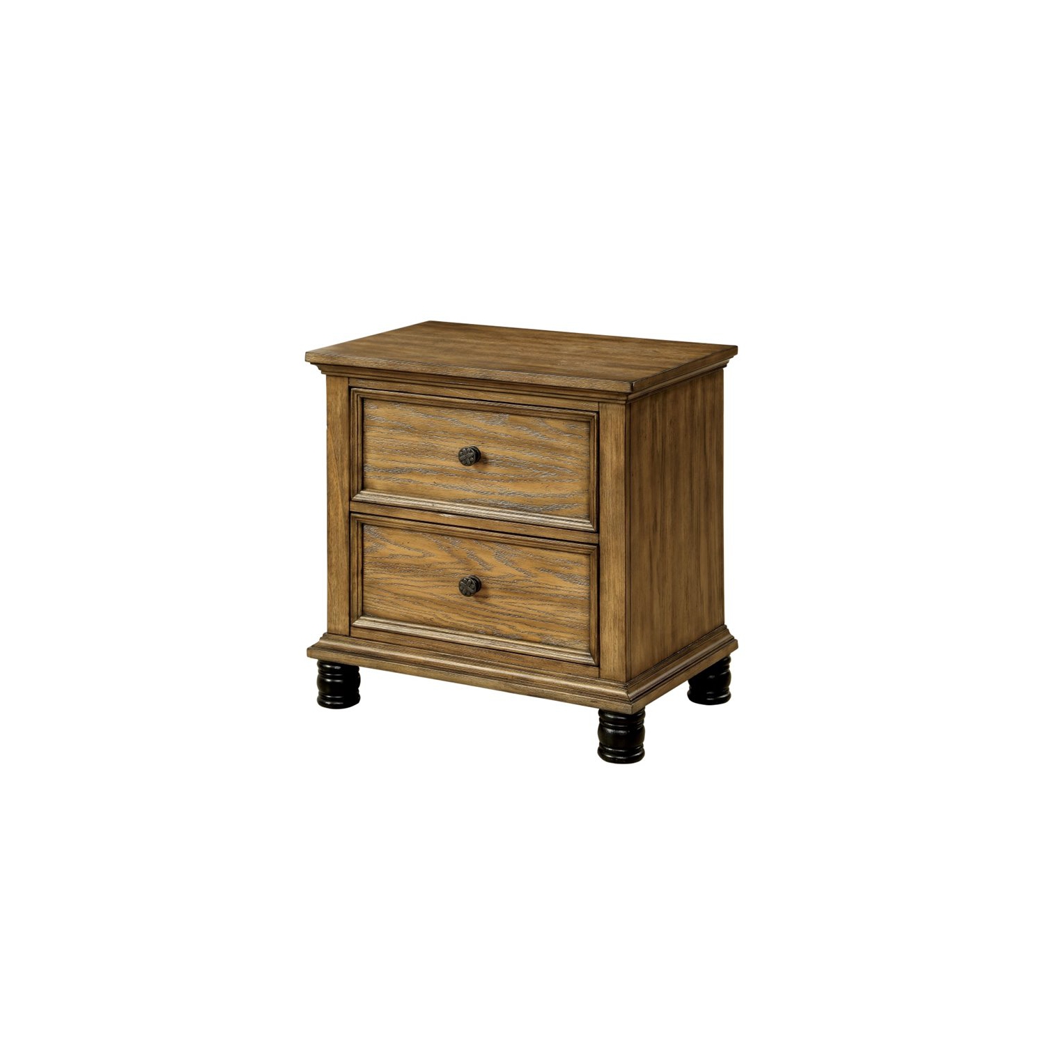 Furniture of America Monica Industrial Wood 2-Drawer Nightstand in Dark Oak