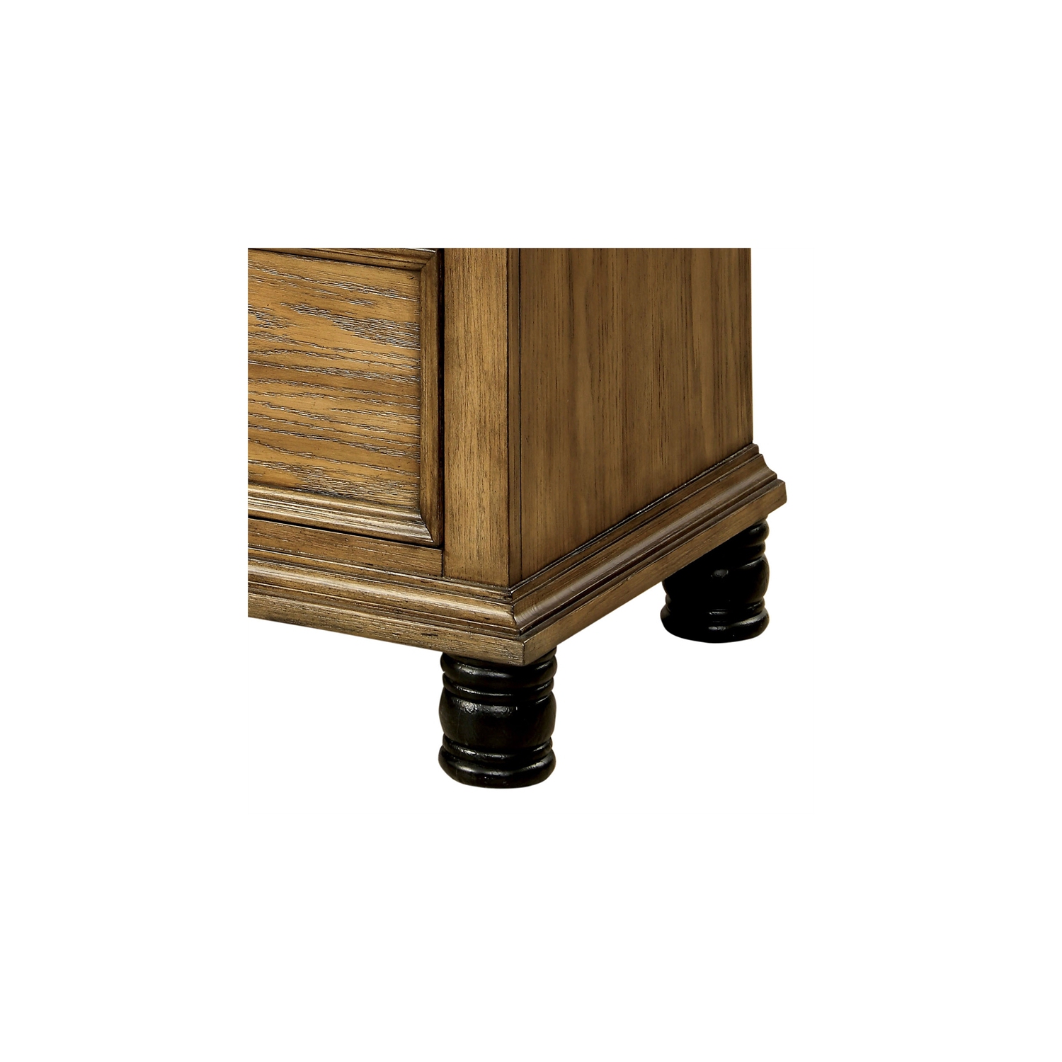 Furniture of America Monica Industrial Wood 2-Drawer Nightstand in Dark Oak