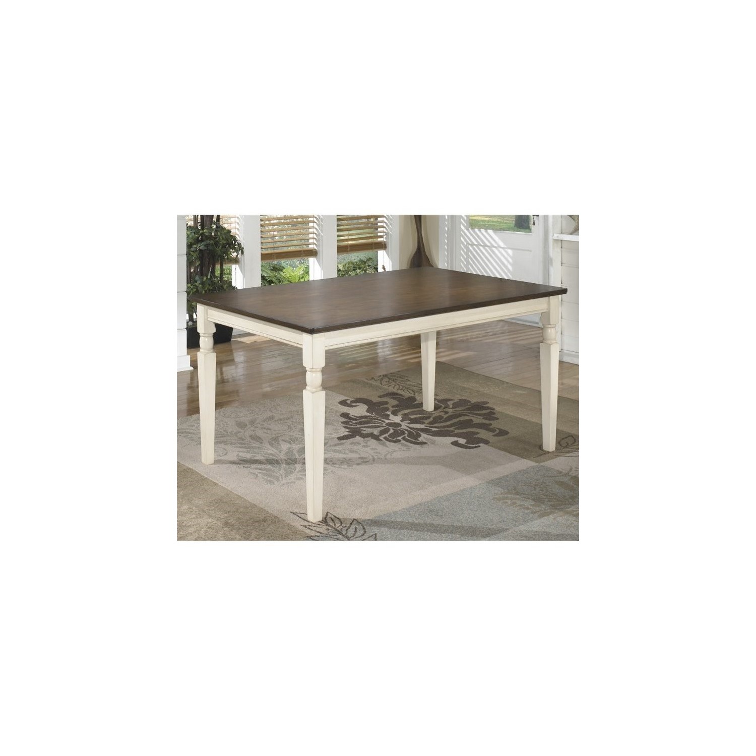 Ashley Whitesburg Rectangular Dining Table in Brown and Cottage White