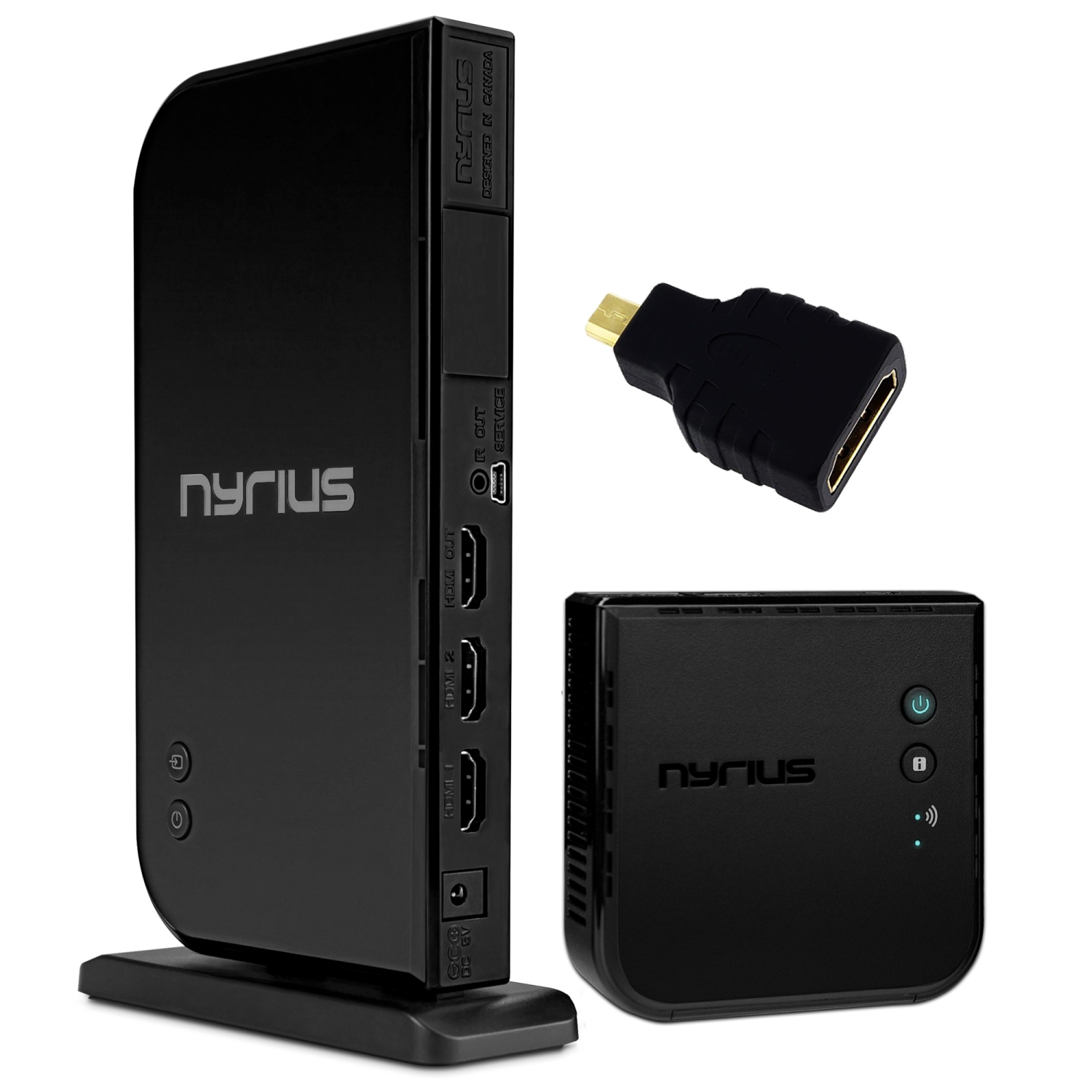 Nyrius ARIES Home+ Wireless HDMI 2x Input Transmitter & Receiver for Streaming HD 1080p 3D Video and Digital Audio