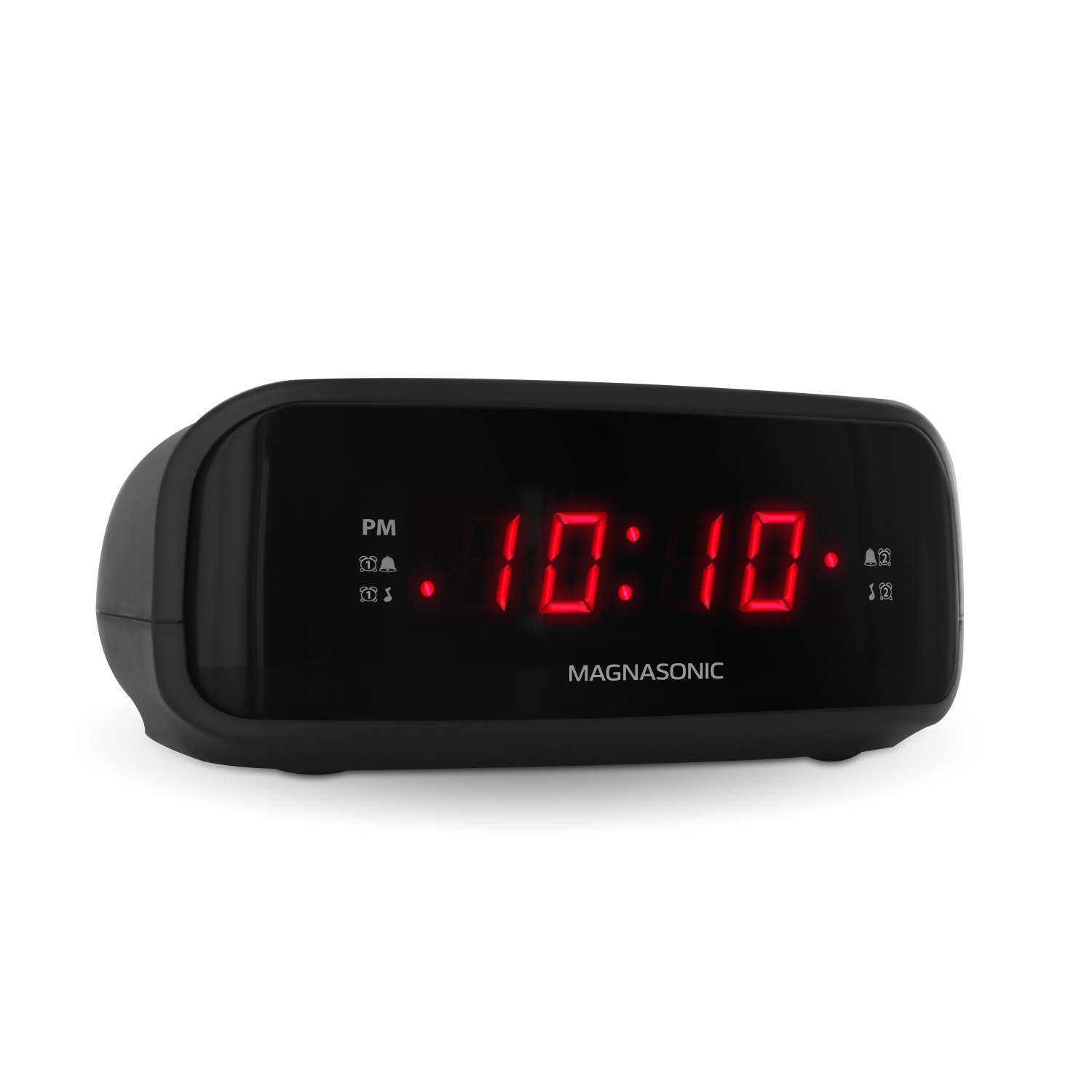 Magnasonic Digital AM/FM Clock Radio with Battery Backup, Dual Alarm, Sleep/Snooze Functions, Display Dimming - 2 Pack