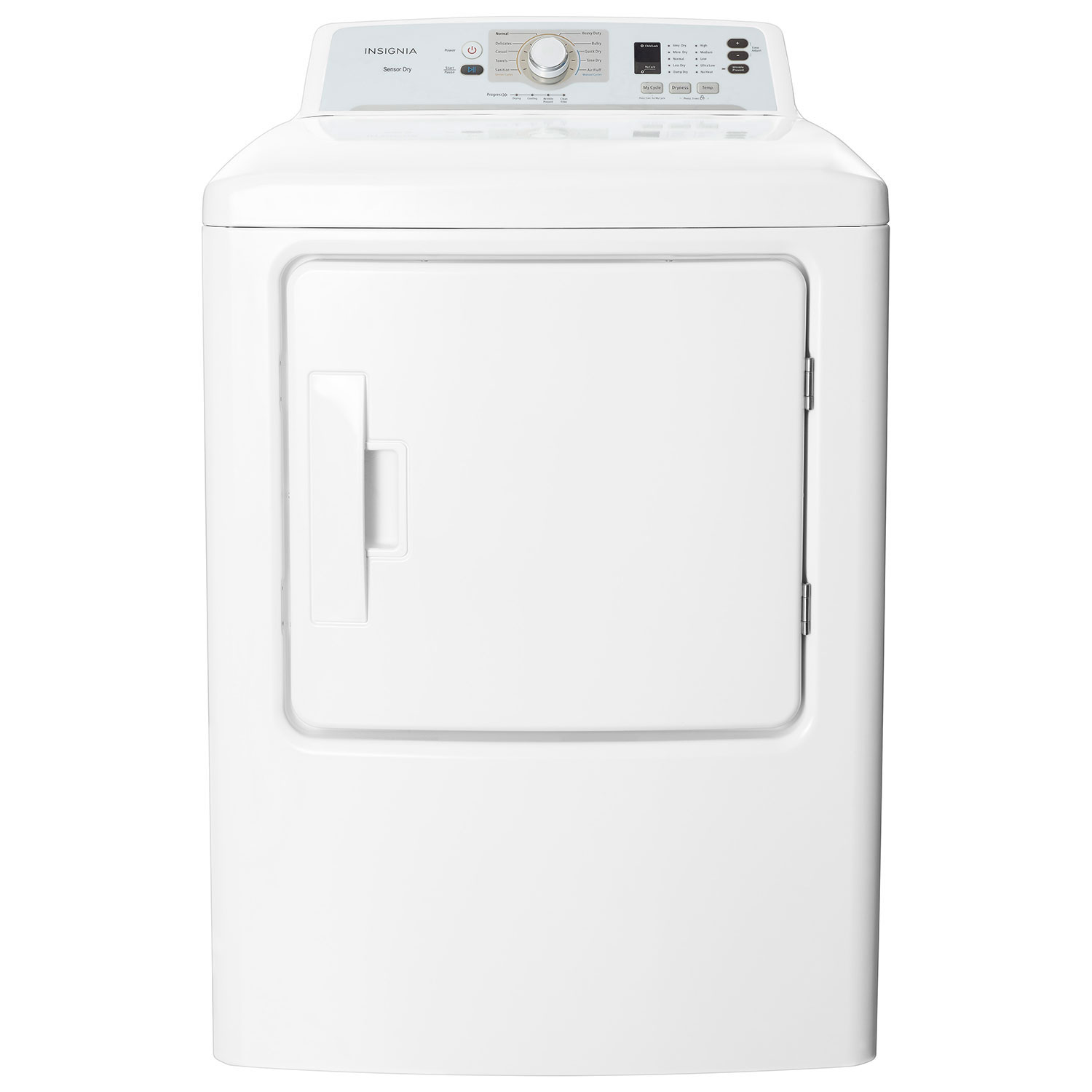 Insignia 6.7 Cu. Ft Electric Dryer - White - Open Box - Scratch & Dent