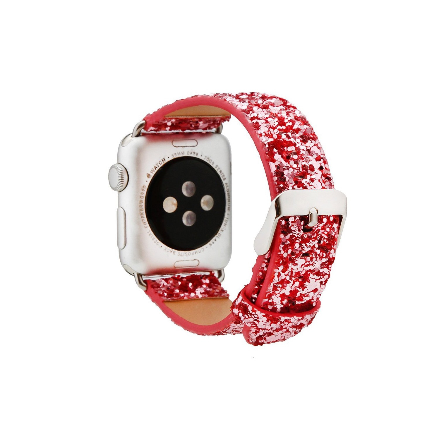 Navor Replacement Shiny Glitter Bling Luxury PU Leather Band Strap for Apple Watch Series 1-2-3-4-5-6-7-8(44mm)(45mm)