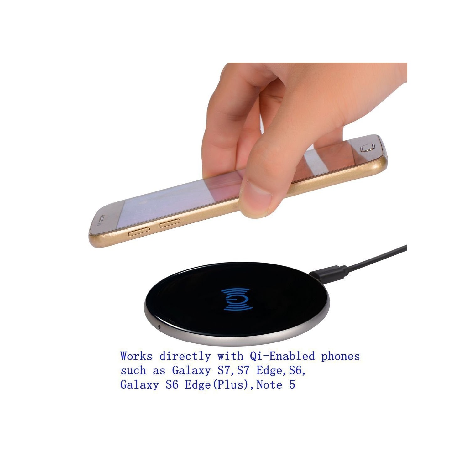 Wireless Charging Pad For iPhone 8, iPhone 8 Plus, iPhone X Samsung Galaxy Note8, S7, S7 Edge, S6 Edge Plus, S8, S8 Plus