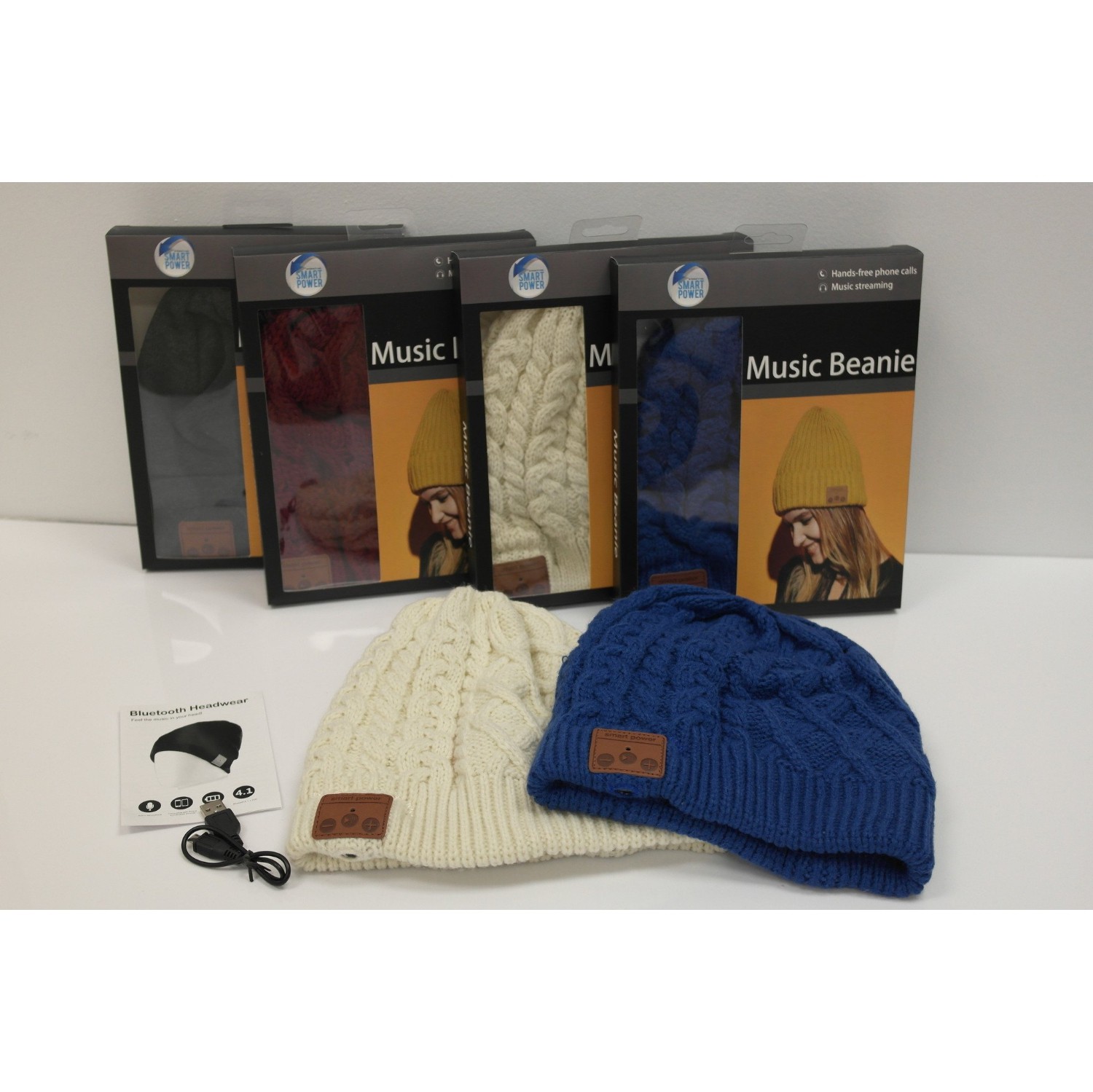 Bluetooth 4.1 Hands-free Stereo Music Double Layer Beanie Blue