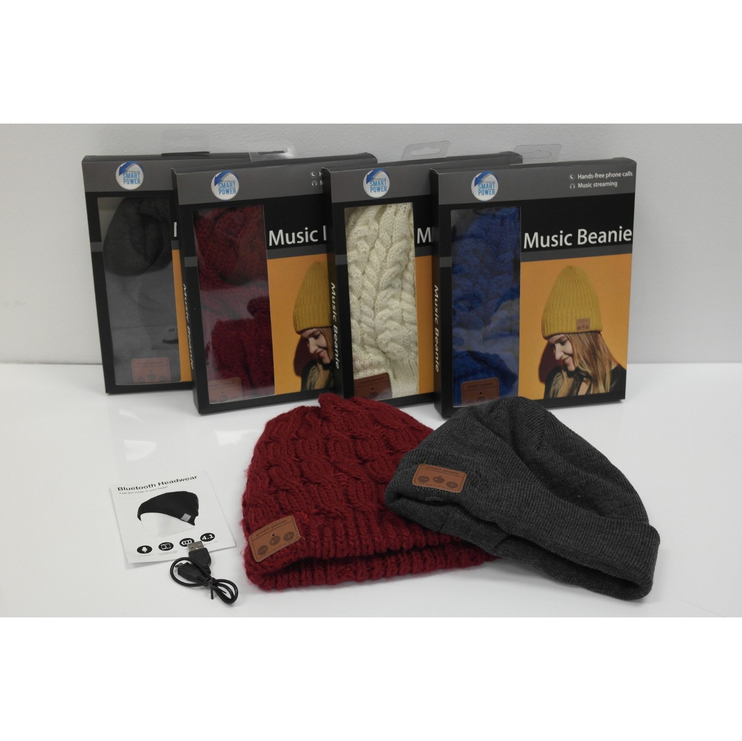 Bluetooth 4.1 Hands-free Stereo Music Double Layer Beanie Blue