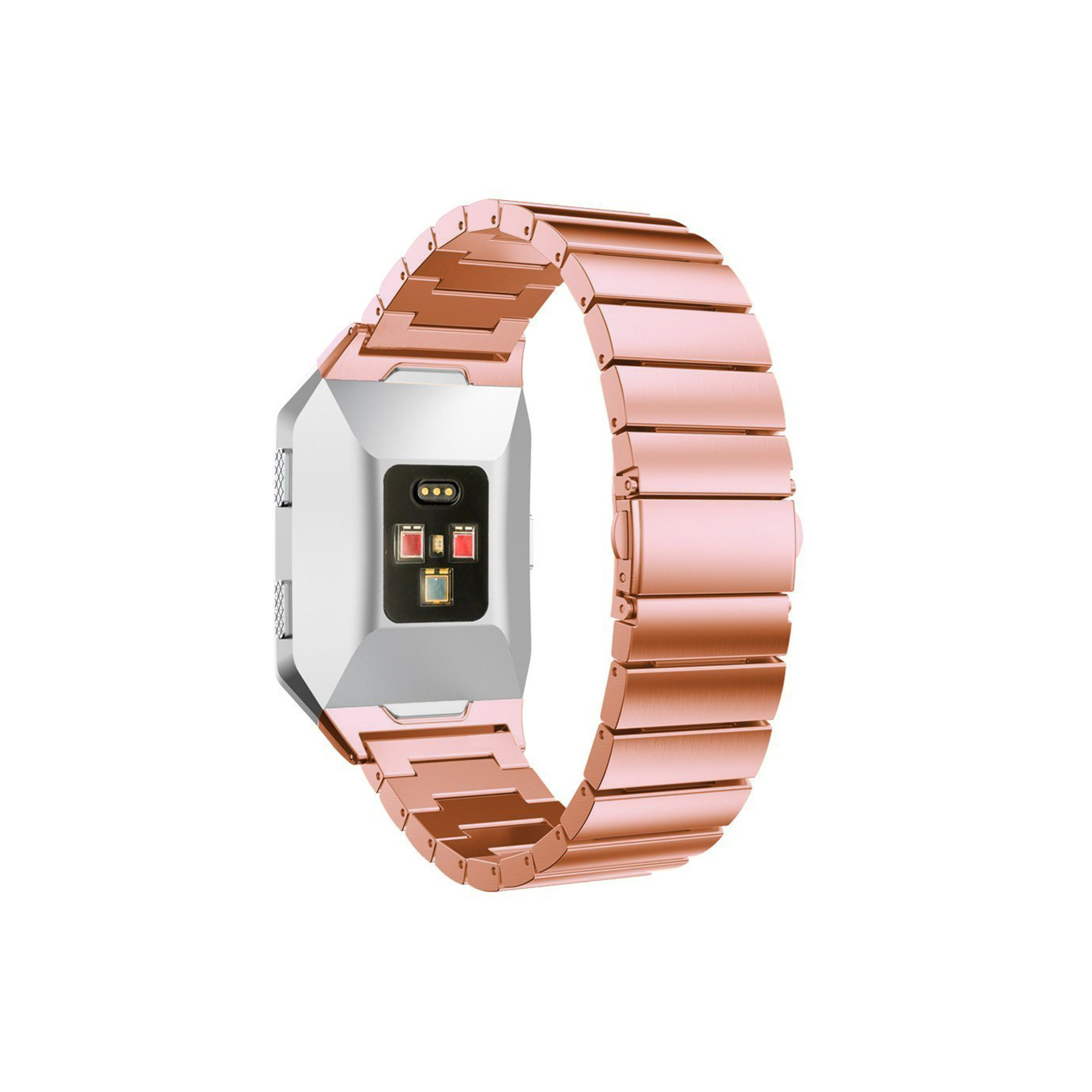 StrapsCo Modern Stainless Steel Mesh Band Strap for Fitbi Ionic in Rose Gold