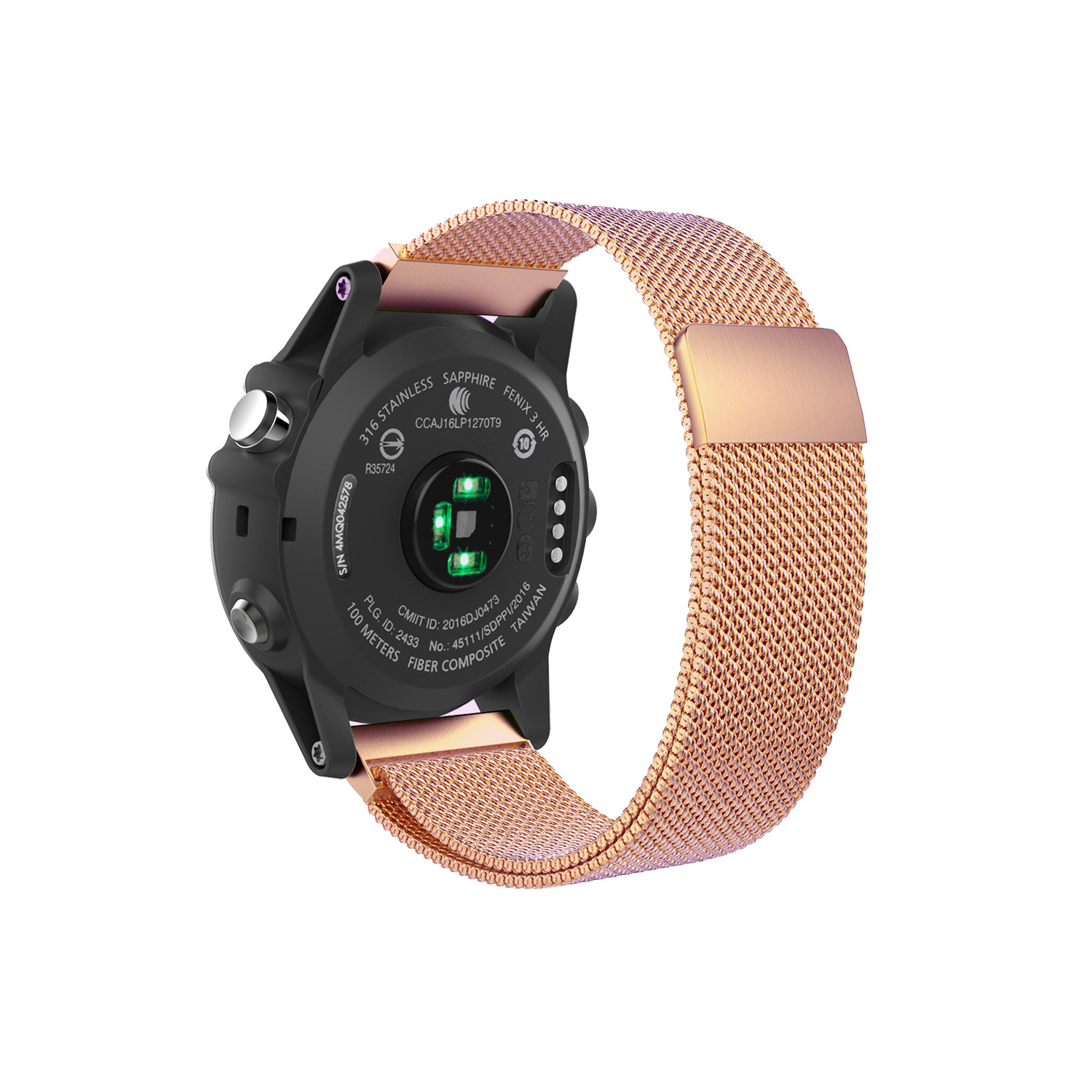 StrapsCo Milanese Mesh Bracelet for Garmin Fenix 5X & Fenix 3 in Rose Gold