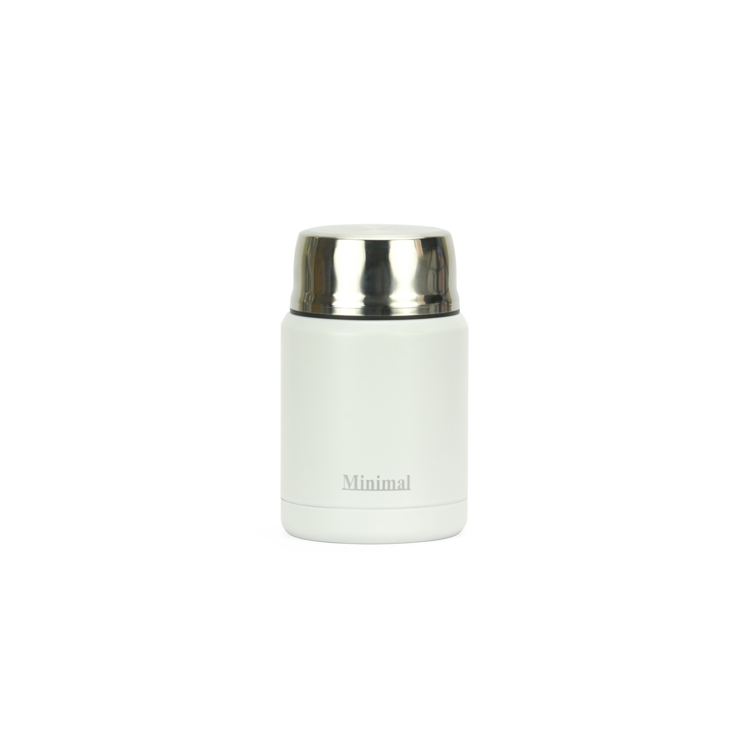 Minimal Stainless Steel Food Jar with Triple Insulations, 500ml, White, 2-Pack